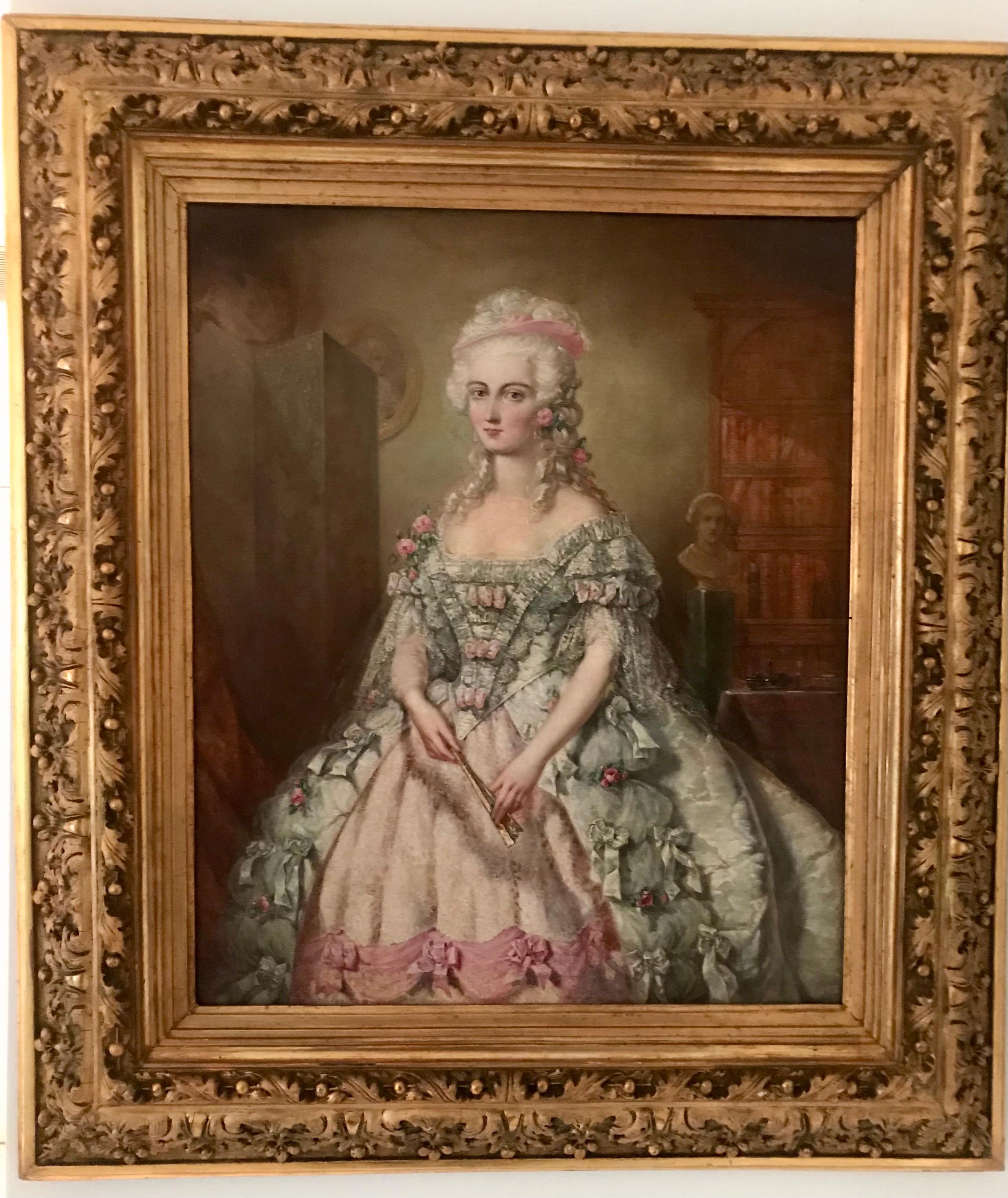 Painting, Oil on Canvas of Aristocracy, by Johann Heinrich Tischbein In Good Condition For Sale In Miami, FL