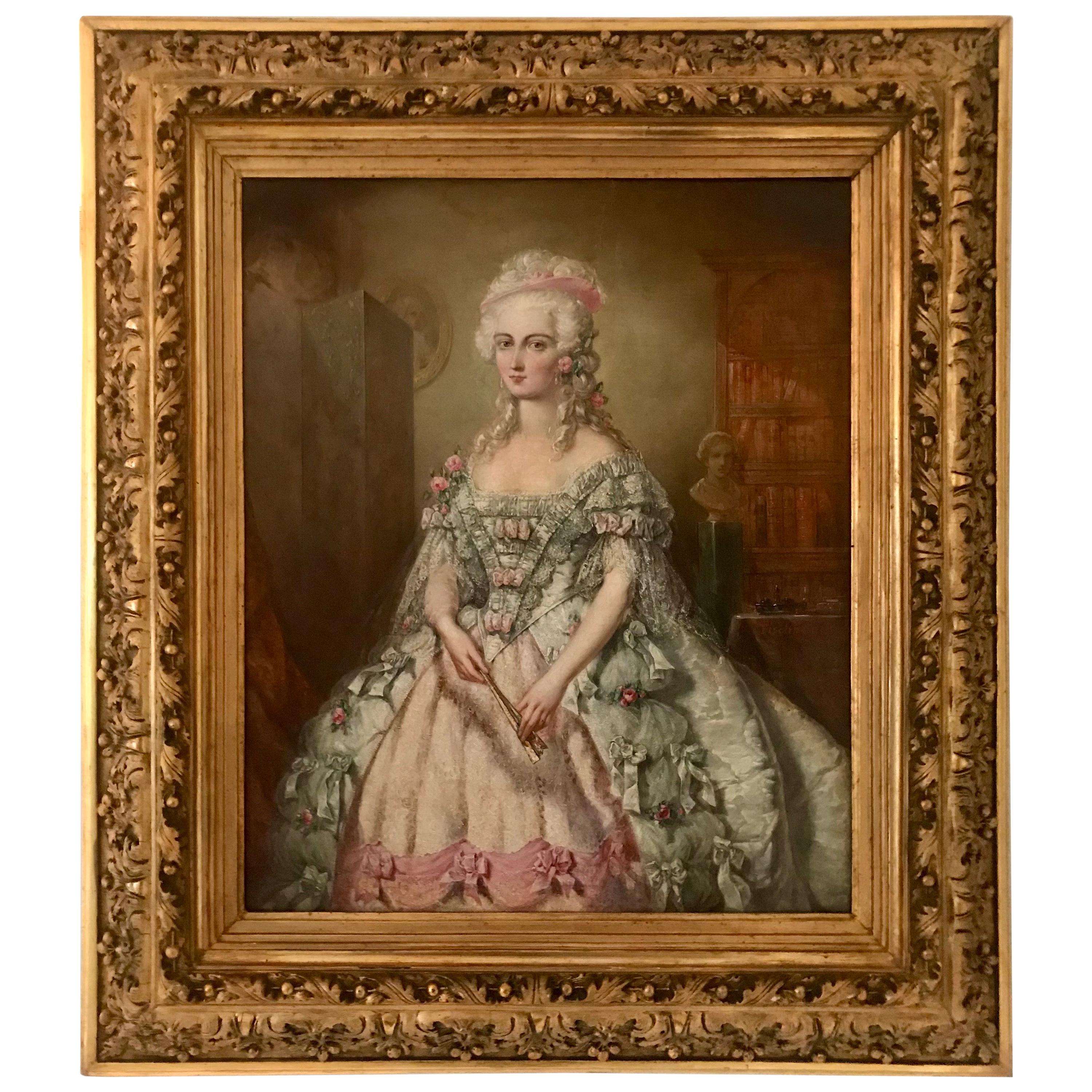 Gemälde, Öl auf Leinwand, Aristokratie, von Johann Heinrich Tischbein im Angebot
