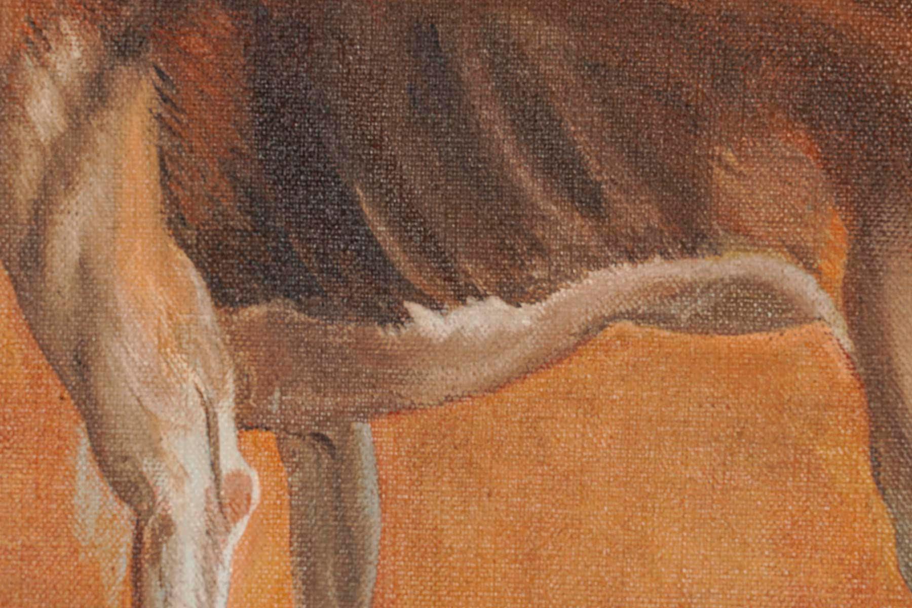 Gemälde, Öl auf Leinwand, Darstellung eines Jagdhundes, 1990. (Moderne) im Angebot