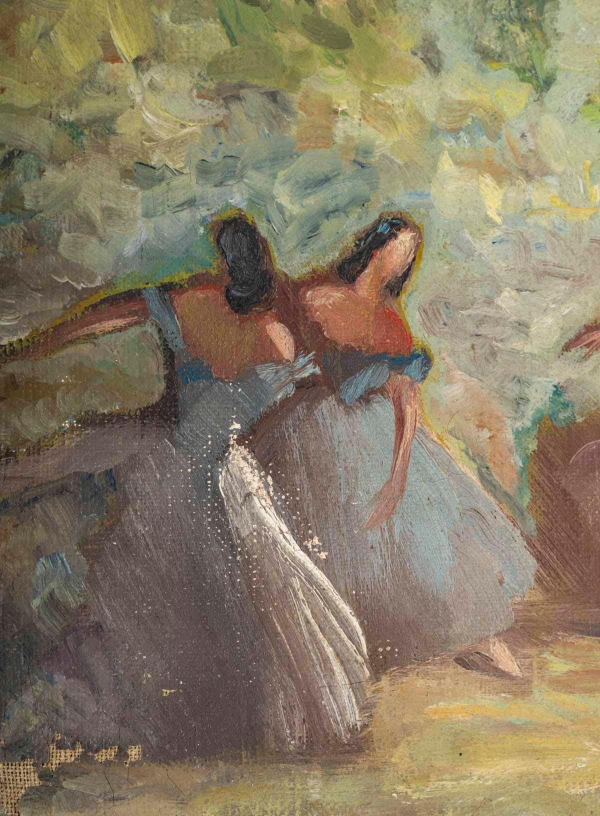 European Painting, Oil on Canvas, The Dancers, Signed Spadolini, early 20th Century. For Sale