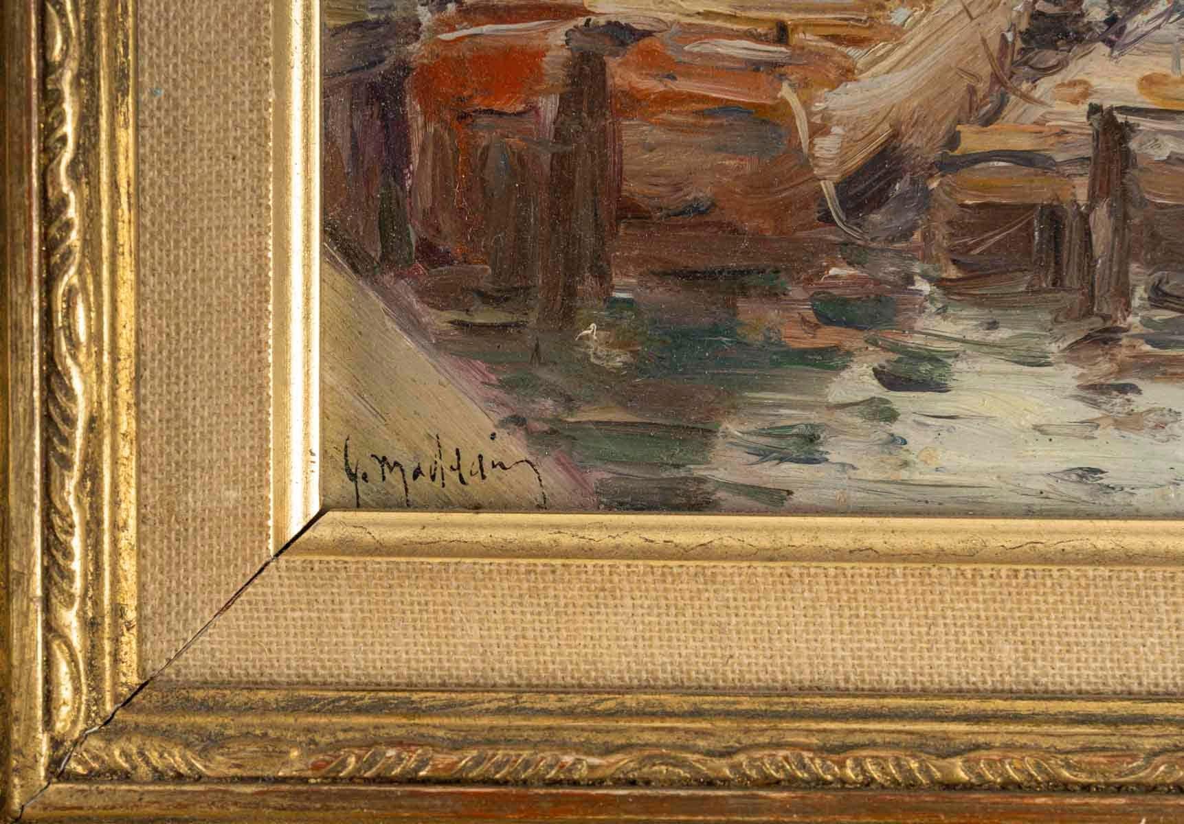 Toile Peinture, huile sur panneau de Gustave Madelain représentant le Pont Neuf à Paris.