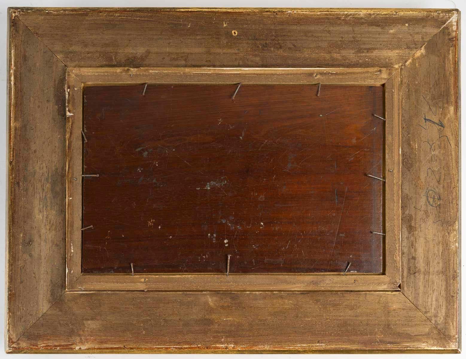 Peinture, huile sur panneau de Gustave Madelain représentant le Pont Neuf à Paris. 1