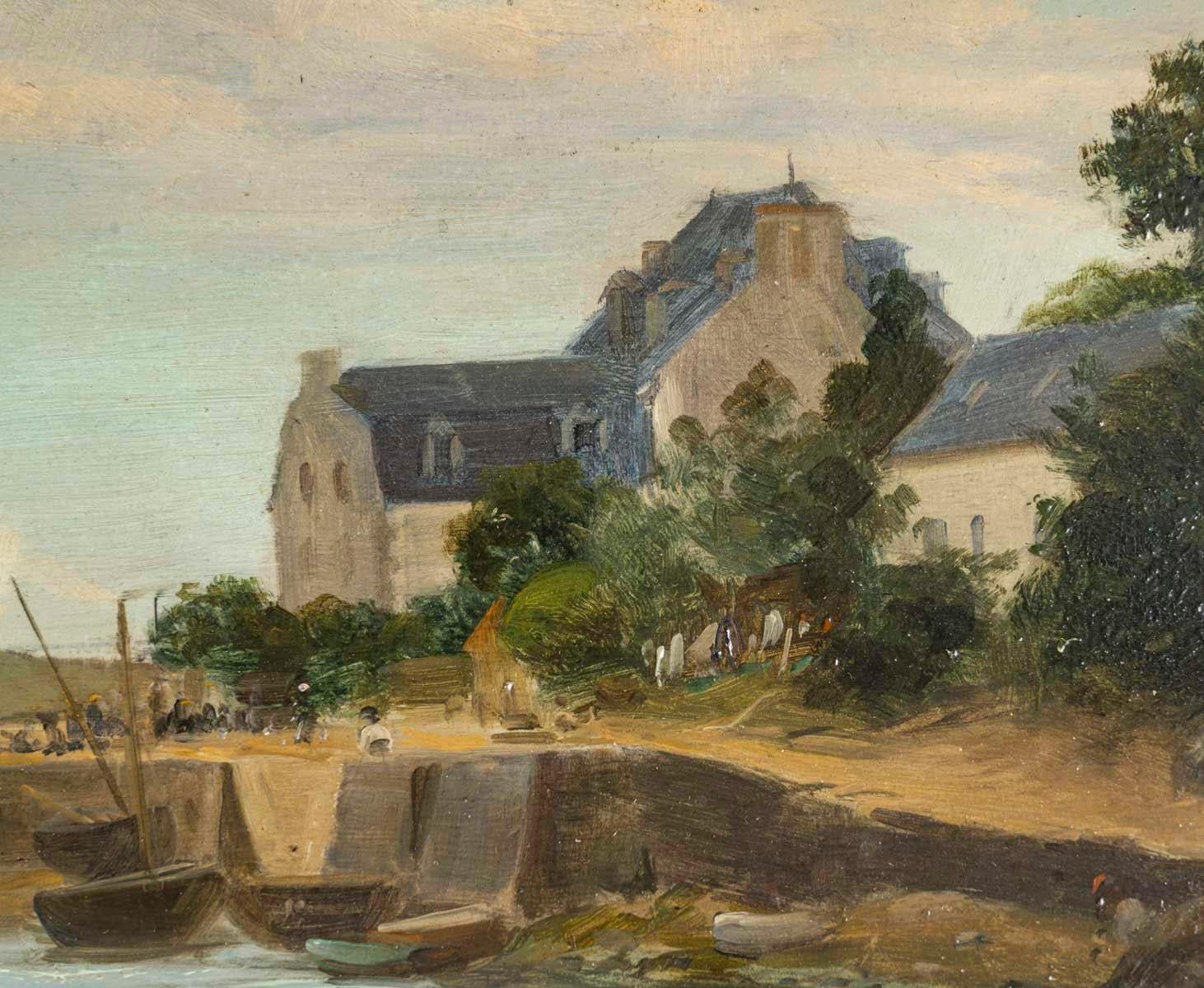 Painting, Oil on Panel Representing a Breton Landscape by Geo Weiss, 1902. In Good Condition In Saint-Ouen, FR