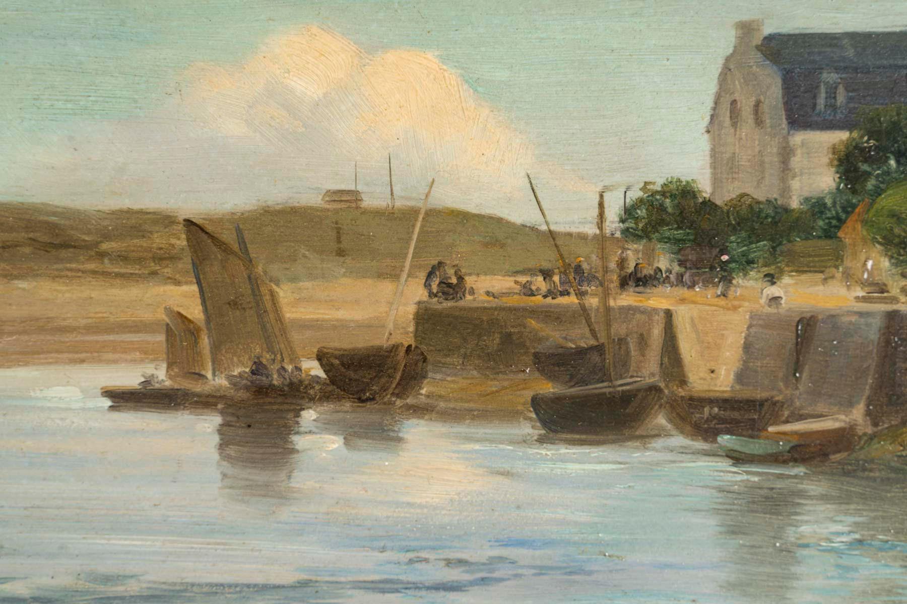 20th Century Painting, Oil on Panel Representing a Breton Landscape by Geo Weiss, 1902.