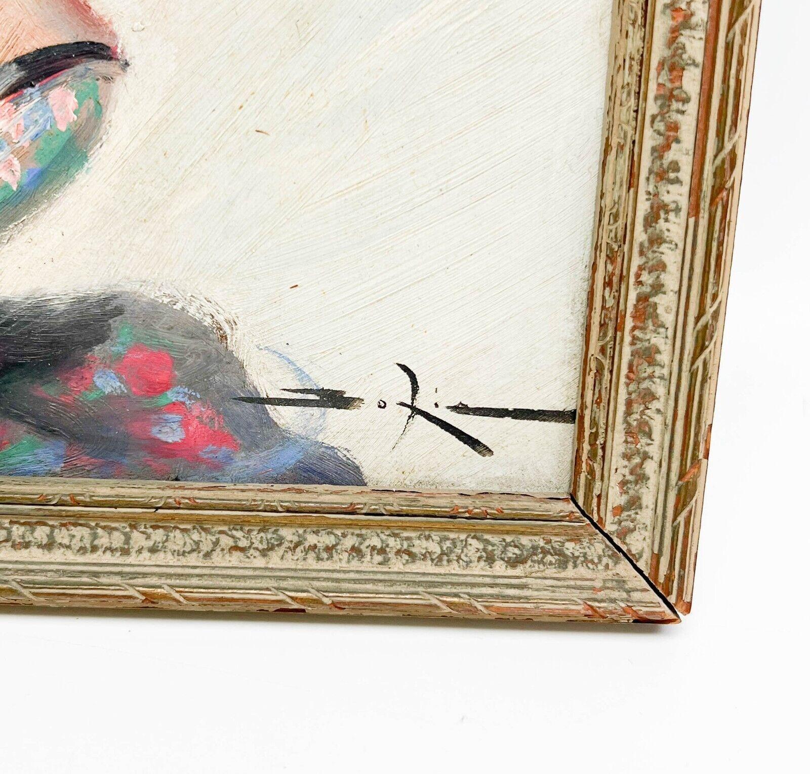 Peinture sur panneau d'une femme parisienne encadrée Signée Boxia Possiblement Domergue

Peinture sur carton d'une femme parisienne, 1ère moitié du 20e siècle. La peinture représente une femme aux cheveux roux portant un chapeau. Dans un cadre en