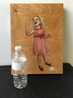 Painting on Board of Girl Dropping Ice Cream
