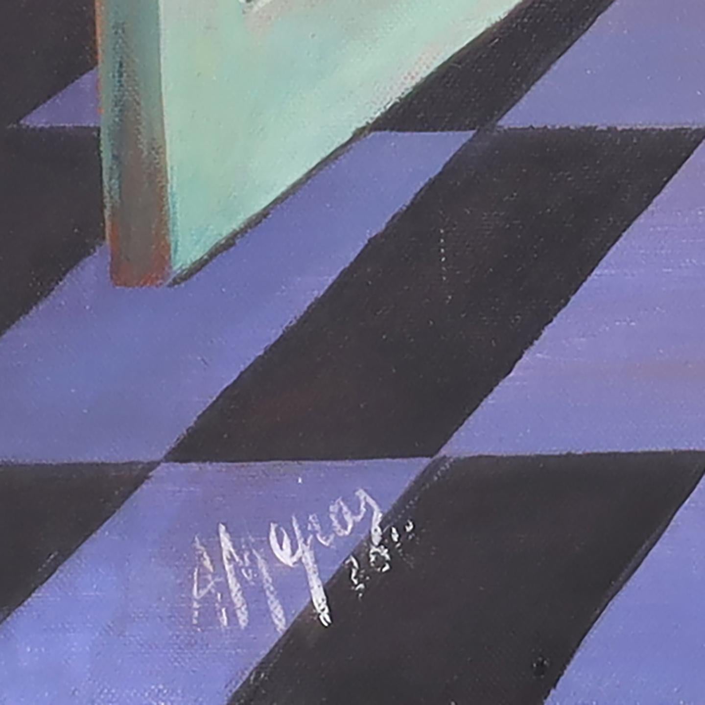 Gemälde auf Leinwand, Ansicht eines Strandhauses von Armando Mejia im Zustand „Gut“ im Angebot in Palm Beach, FL