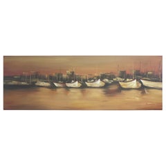 Gemälde auf Leinwand, nautische Szene