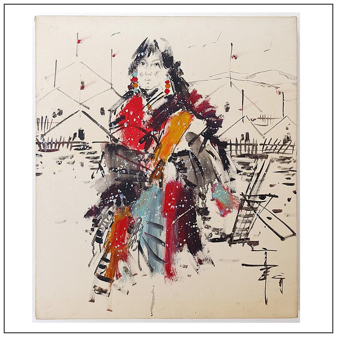 Painting on canvas of a young woman - Signed and dated For Sale 2