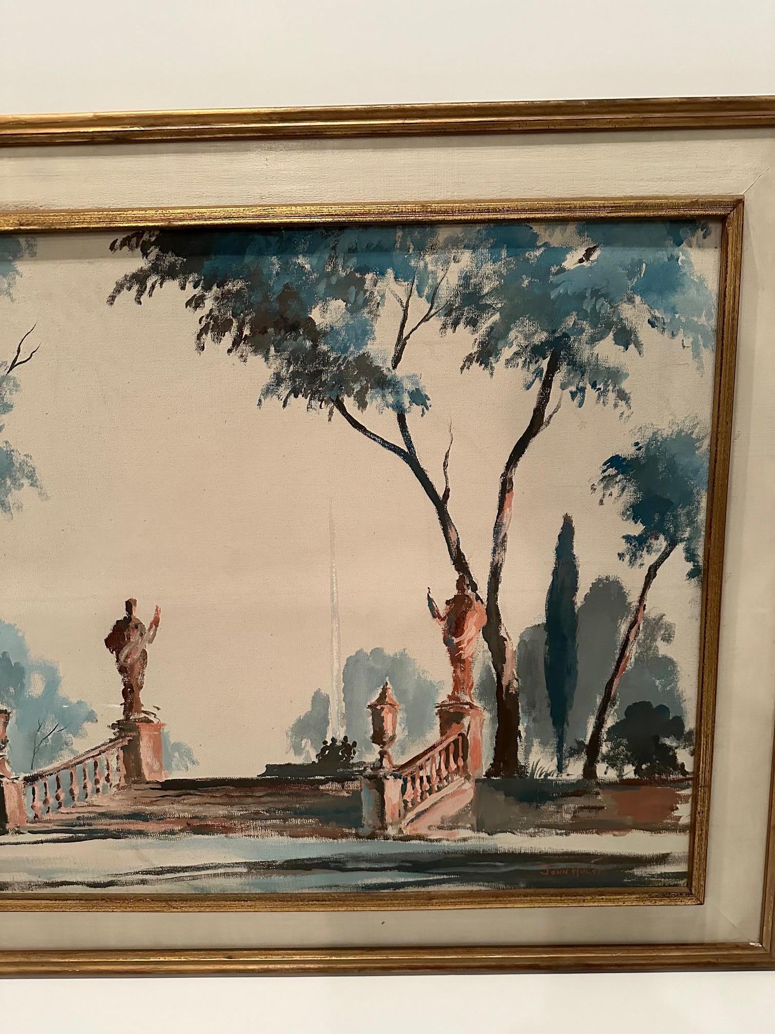 Gemälde auf Leinwand von  Formal-Garten von John Hulse im Angebot 2