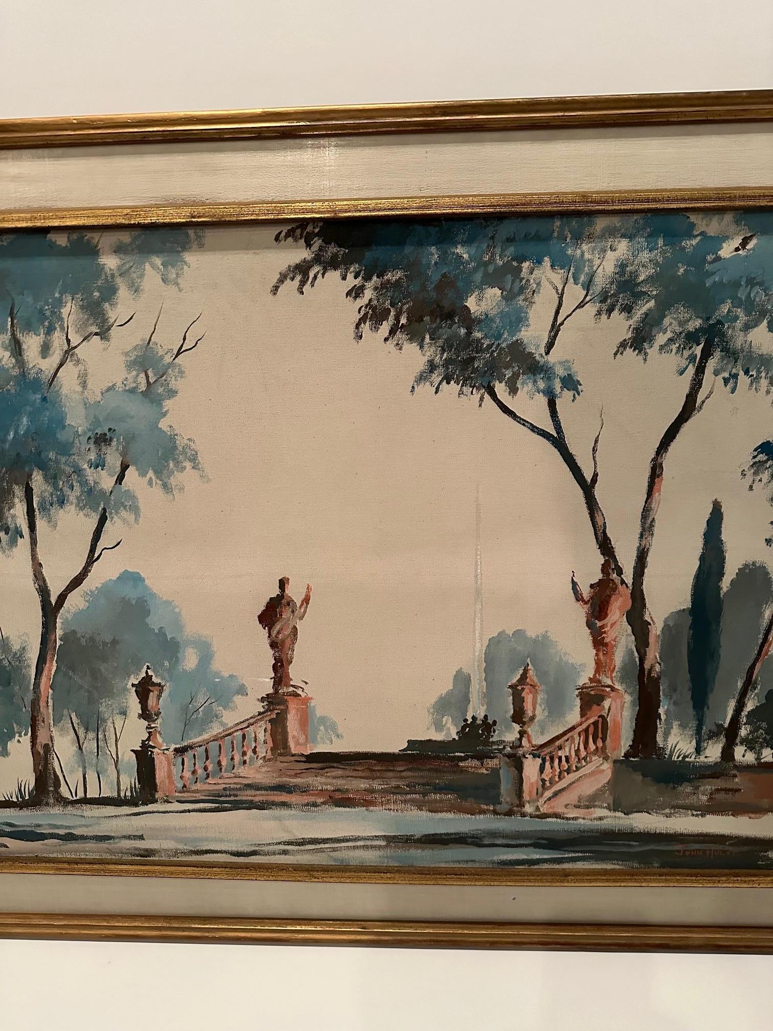 Gemälde auf Leinwand von  Formal-Garten von John Hulse im Angebot 3