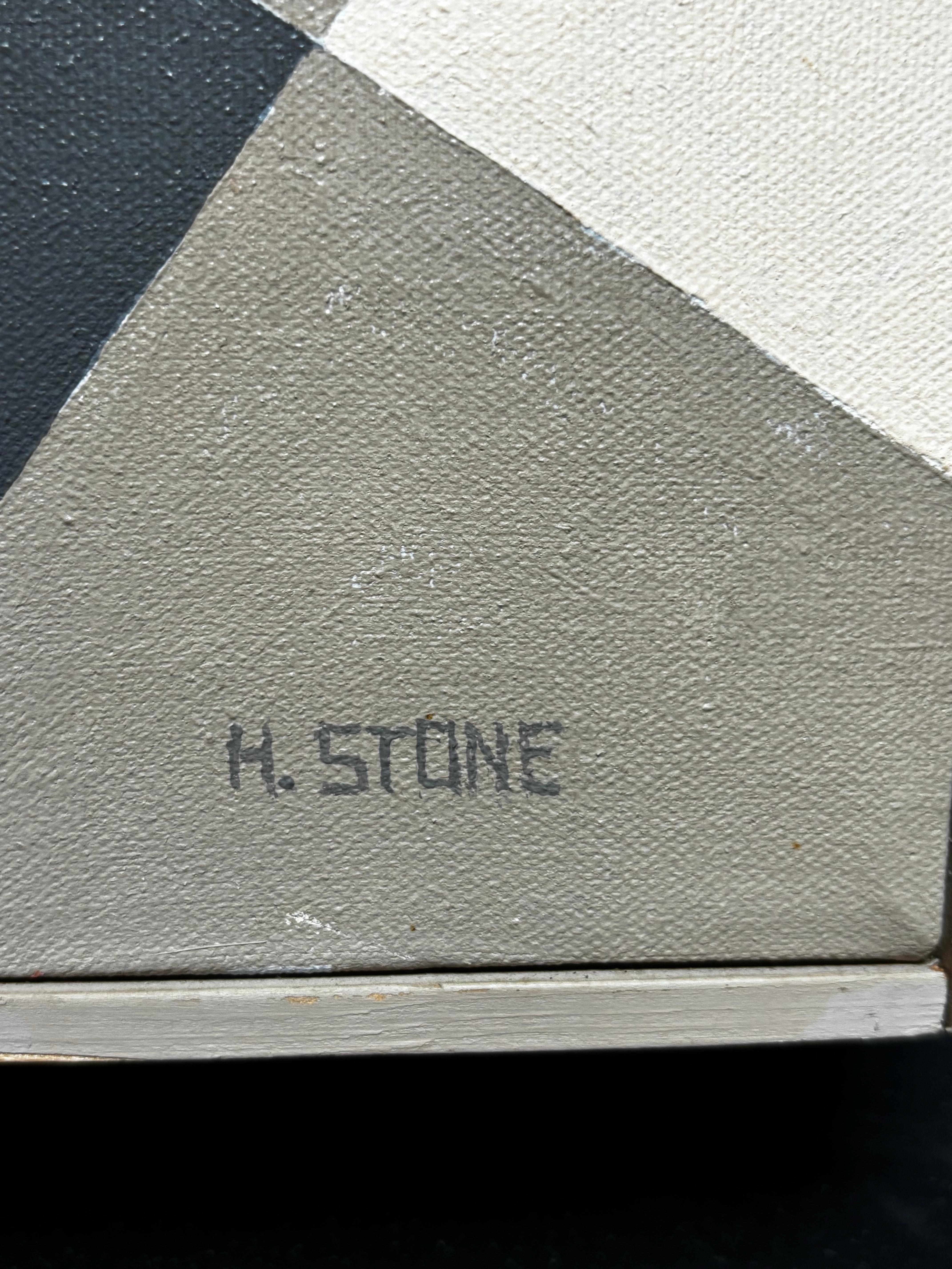 Mid-Century Modern Peinture sur toile signée H. Stone en vente