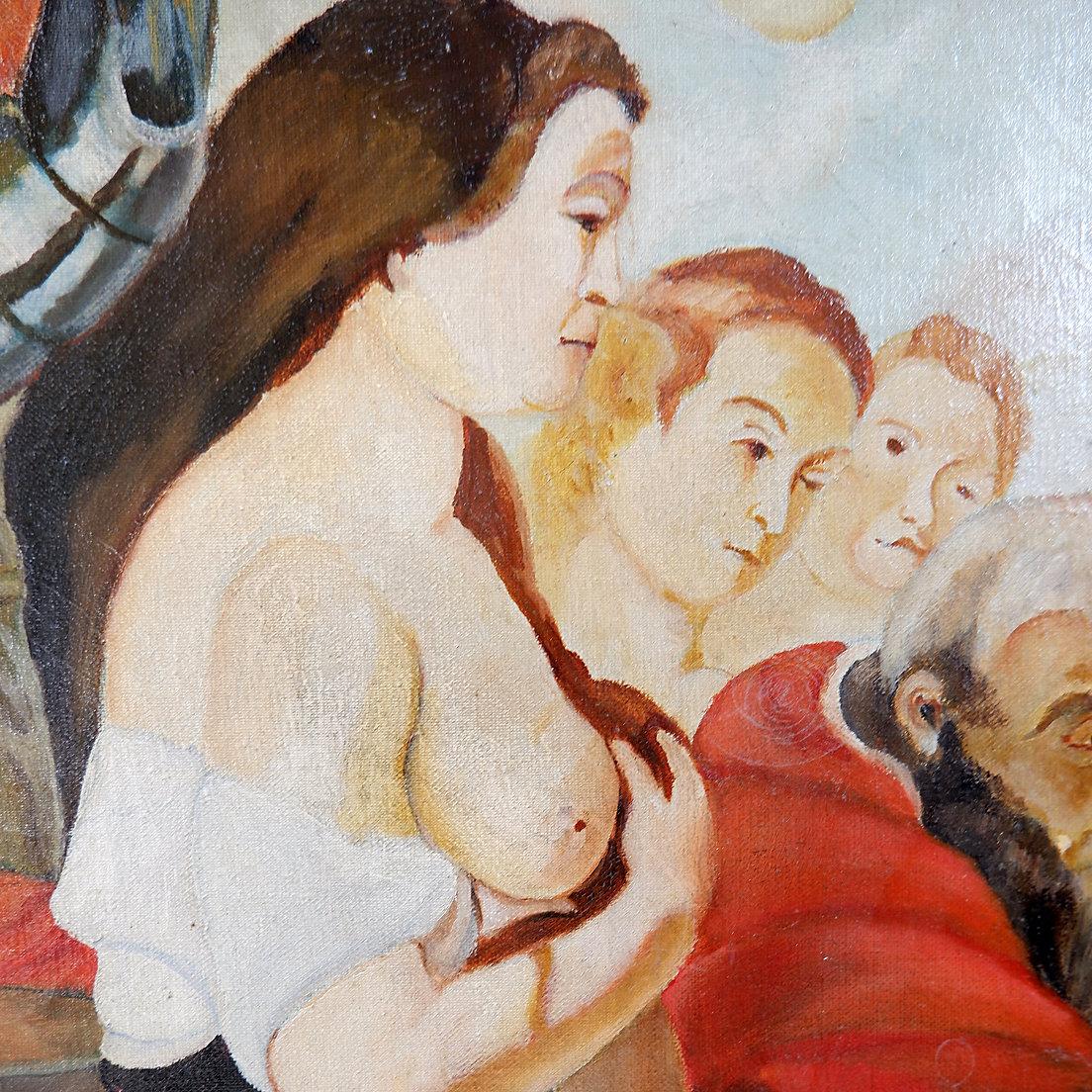 Gemälde auf Leinwand signiert J. Meirt im Angebot 10