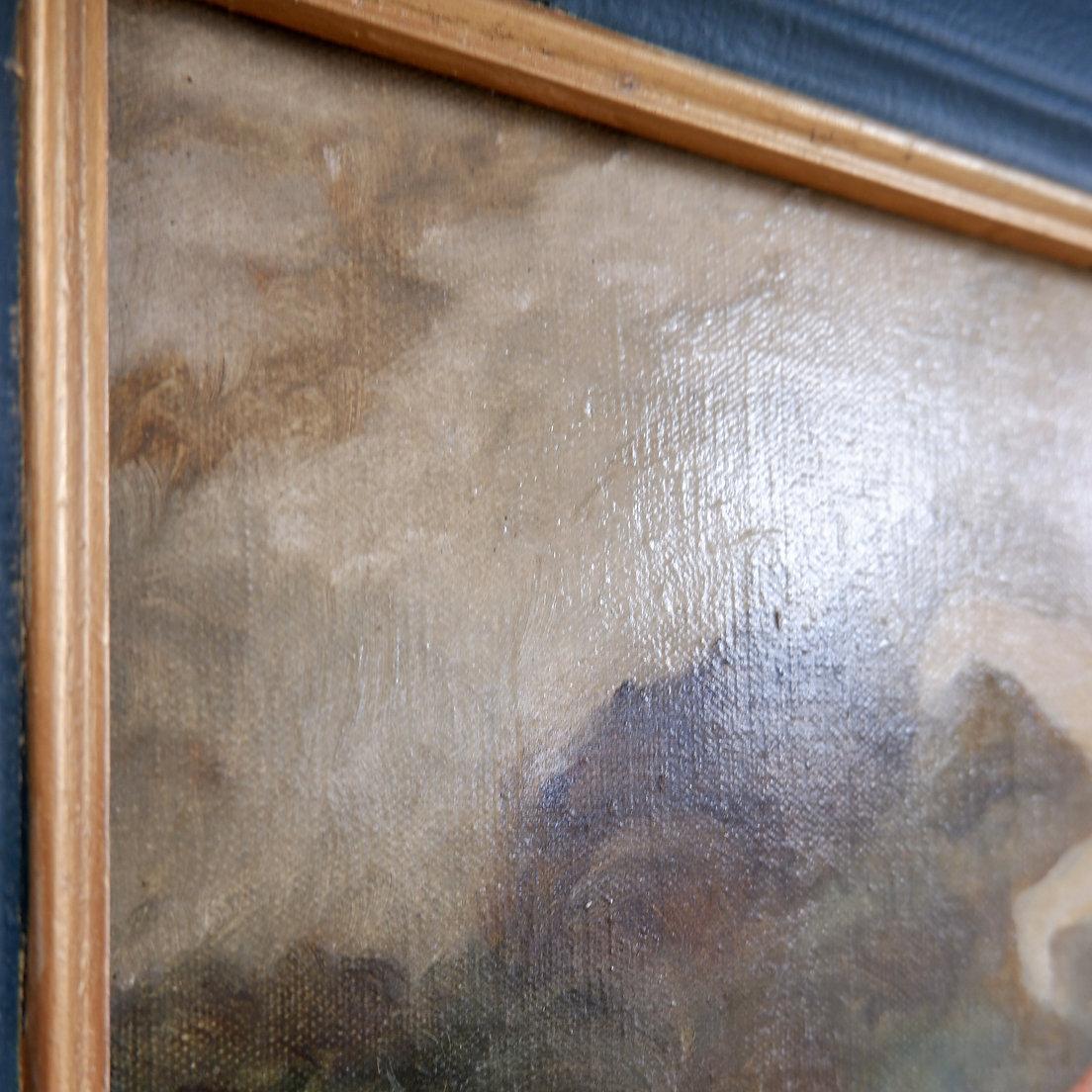 Malerei - Dekoration - allegorische Szene
Der Zustand der Leinwand (Lack und Löcher) ist auf unseren Fotos zu sehen.
Maße: 80x113
Mit Rahmen : 96,5x7,5cm H:129cm 