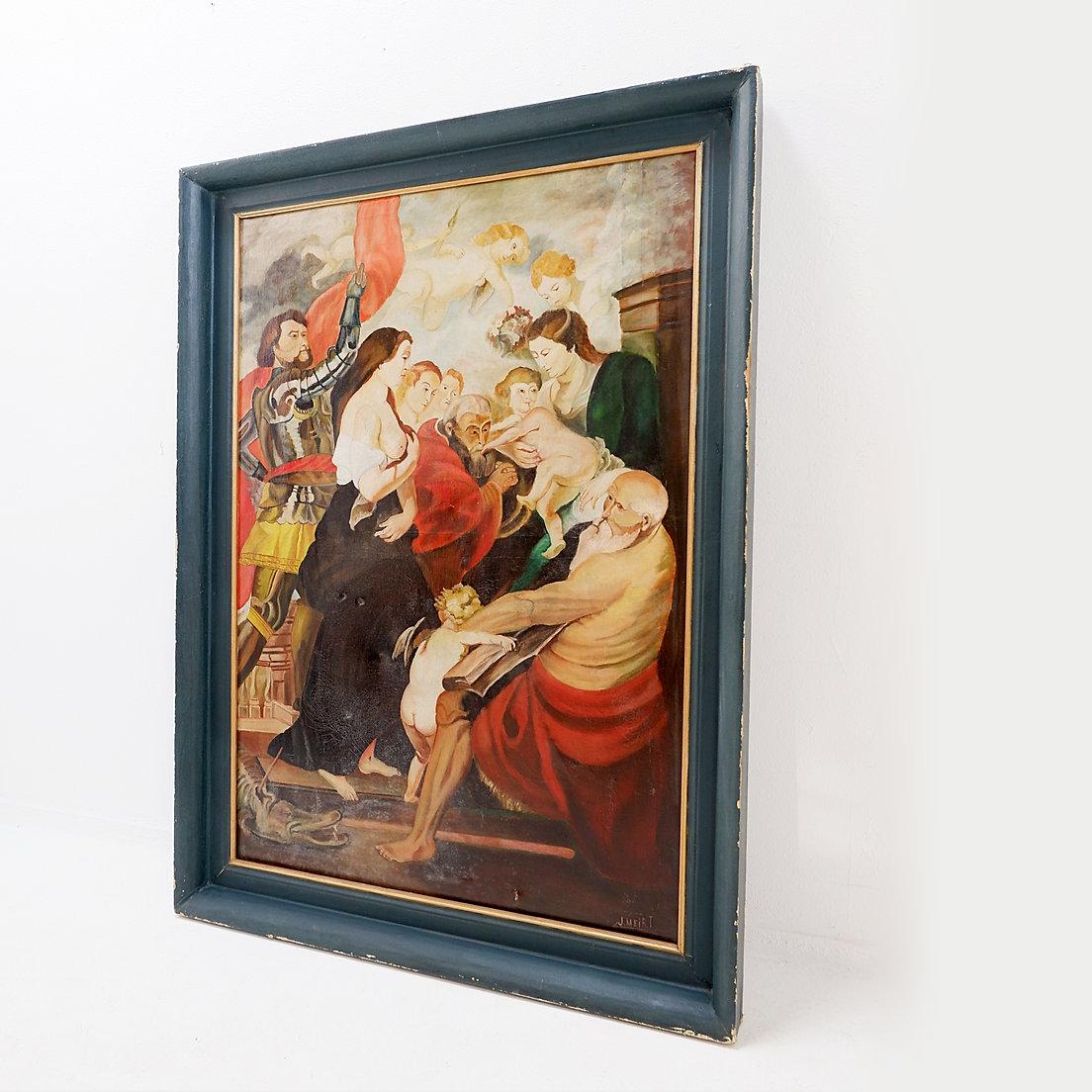 Gemälde auf Leinwand signiert J. Meirt im Angebot 5