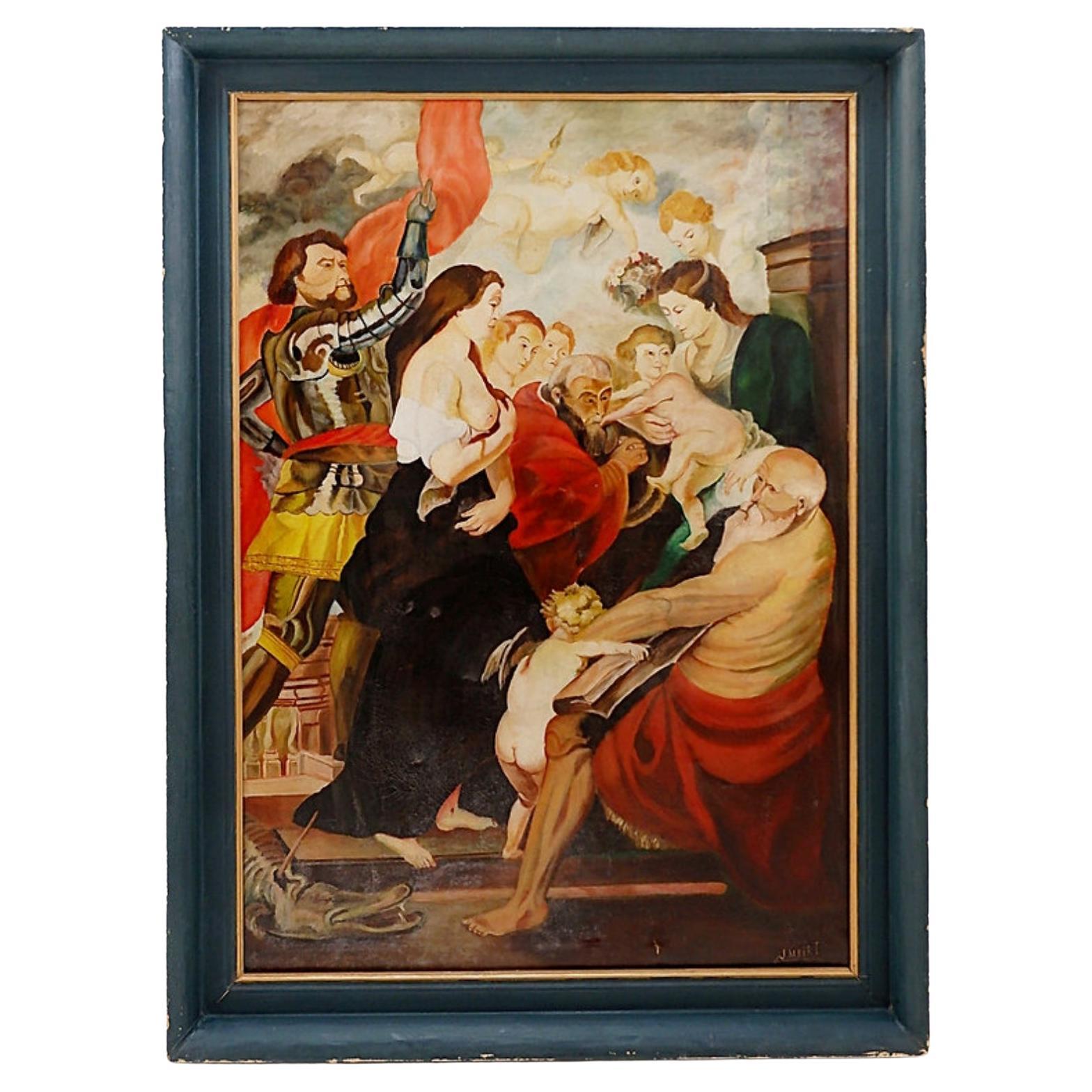 Gemälde auf Leinwand signiert J. Meirt