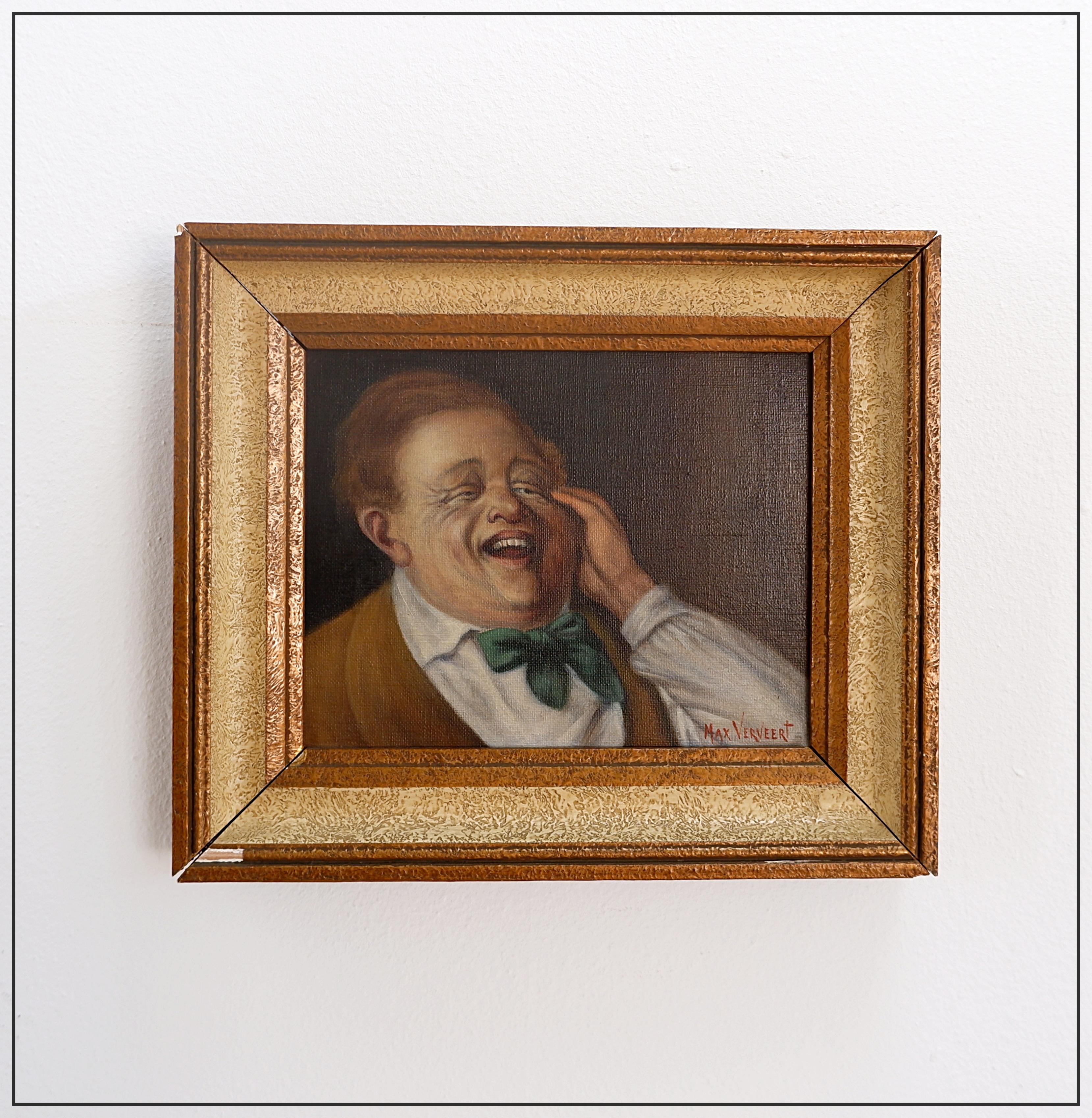 Pintura sobre lienzo - Firmado Max Verveert
Decoración mural - Arte - Retrato
Medidas : 19x24cm / Con Marco : 33x5cm H:28cm 
Desgaste propio de la edad y el uso : 
Marco inferior izquierdo dañado : Ver Fotos 
 