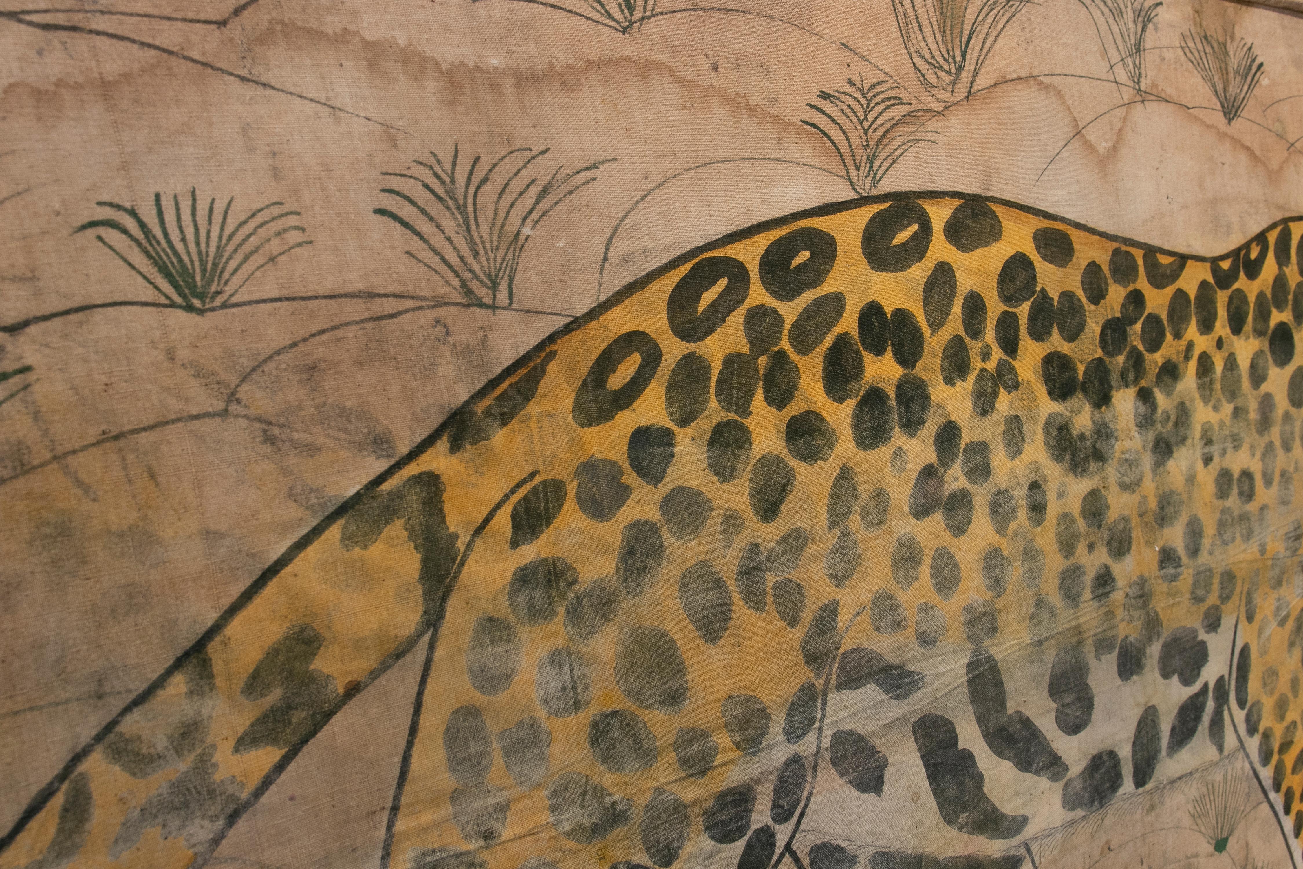 Painting on Fabric of a Leopard from Designer Jaime Parlade 5