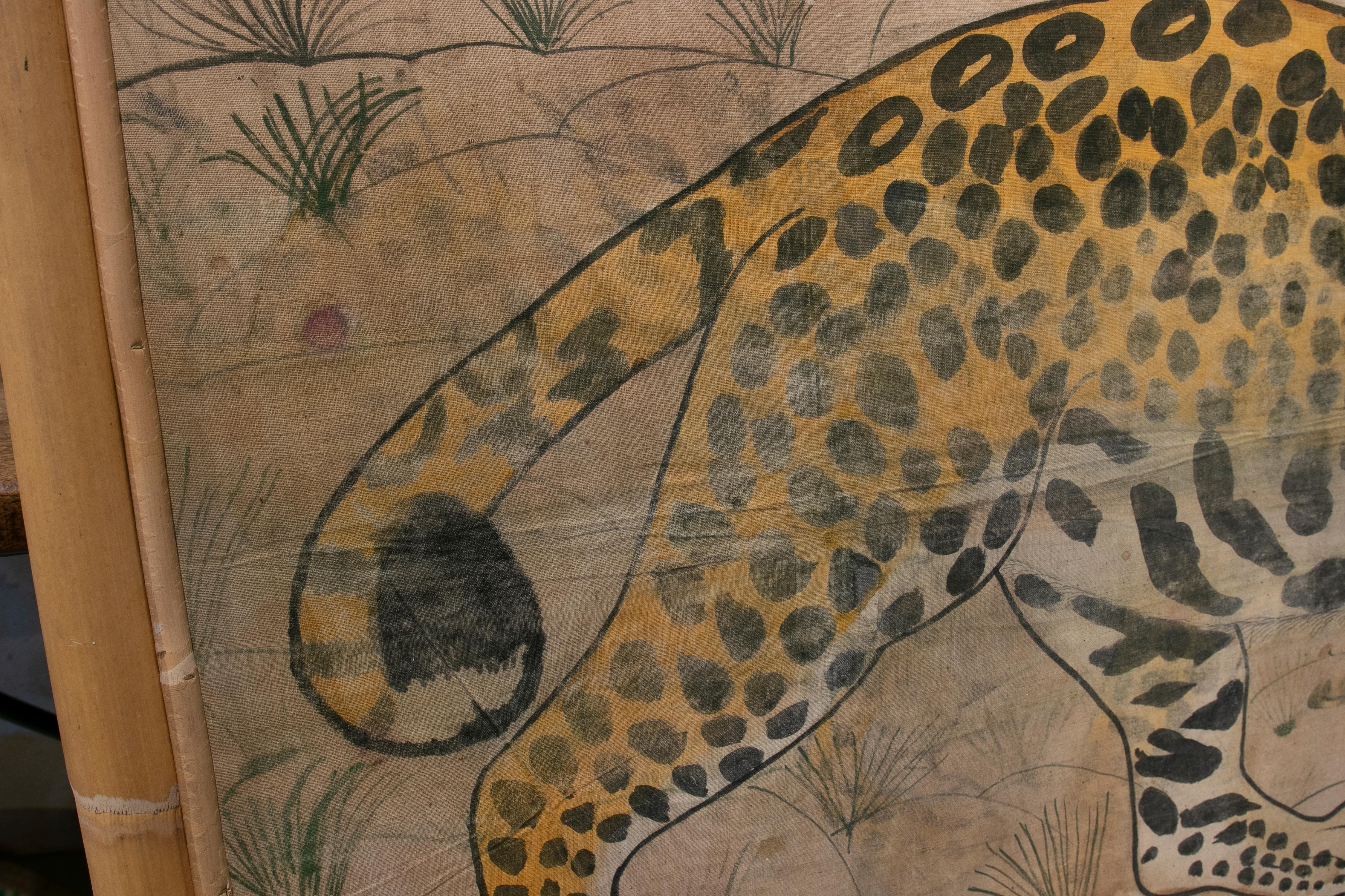 Canvas Painting on Fabric of a Leopard from Designer Jaime Parlade