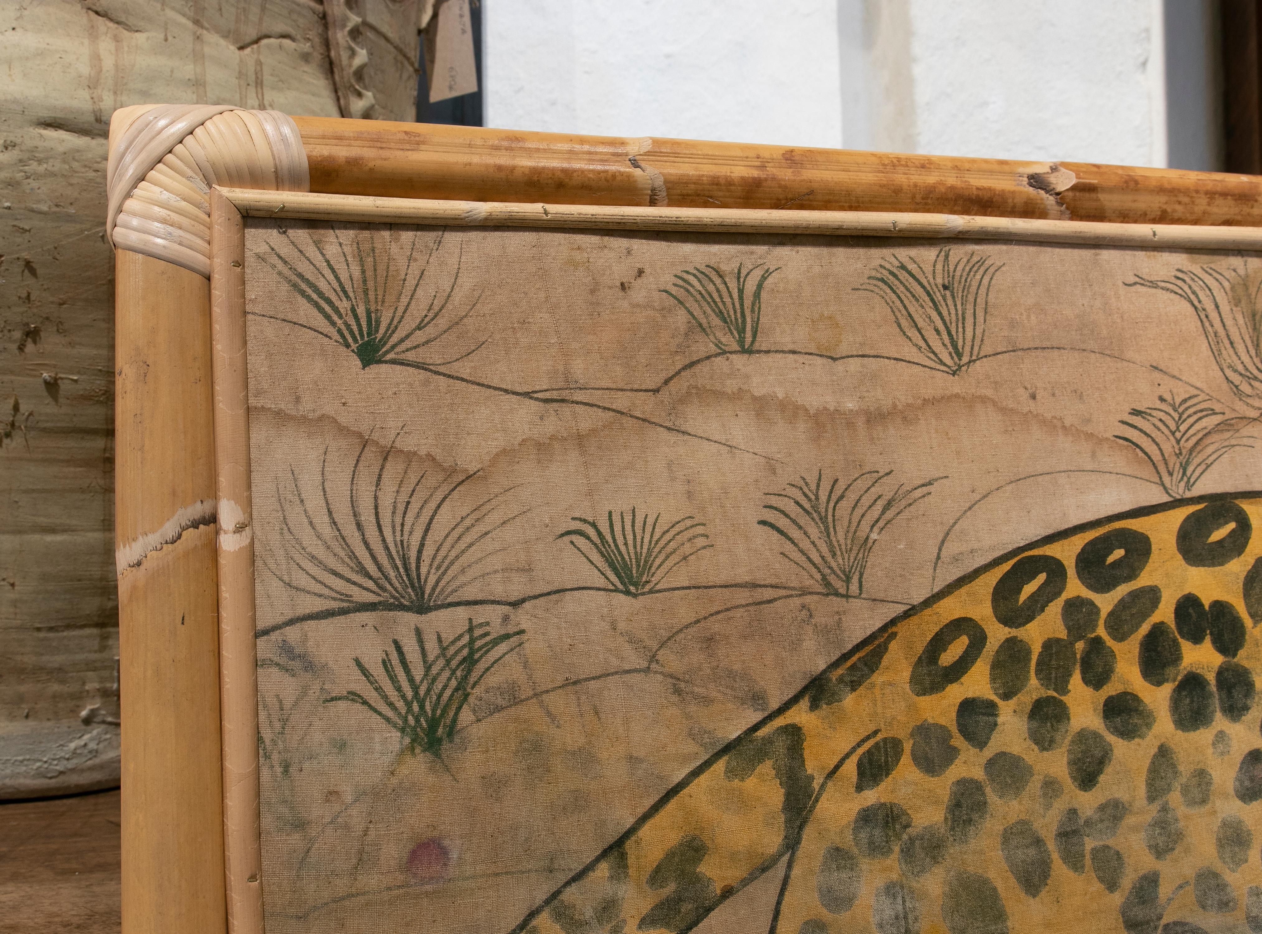 Painting on Fabric of a Leopard from Designer Jaime Parlade 1