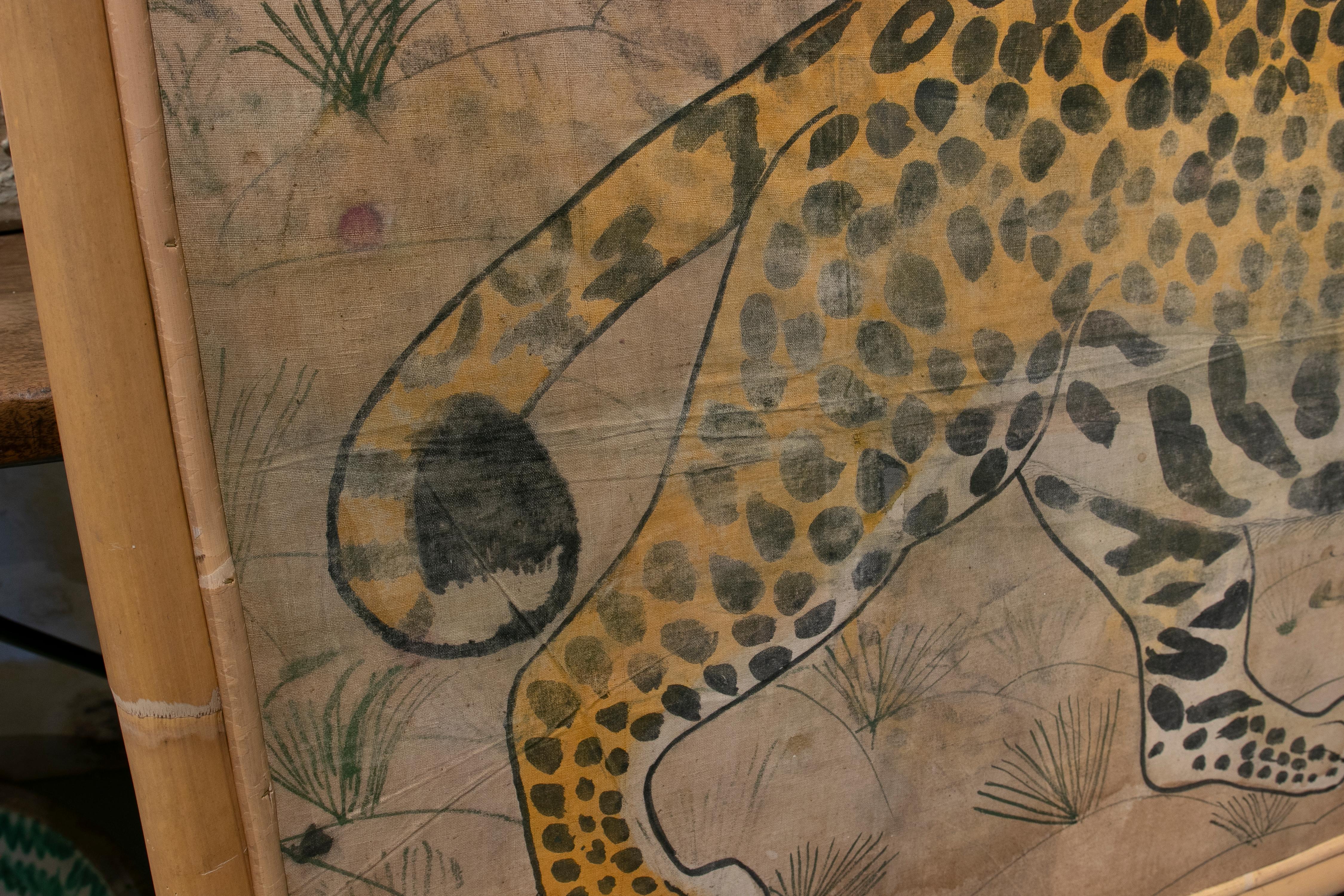 Painting on Fabric of a Leopard from Designer Jaime Parlade 2