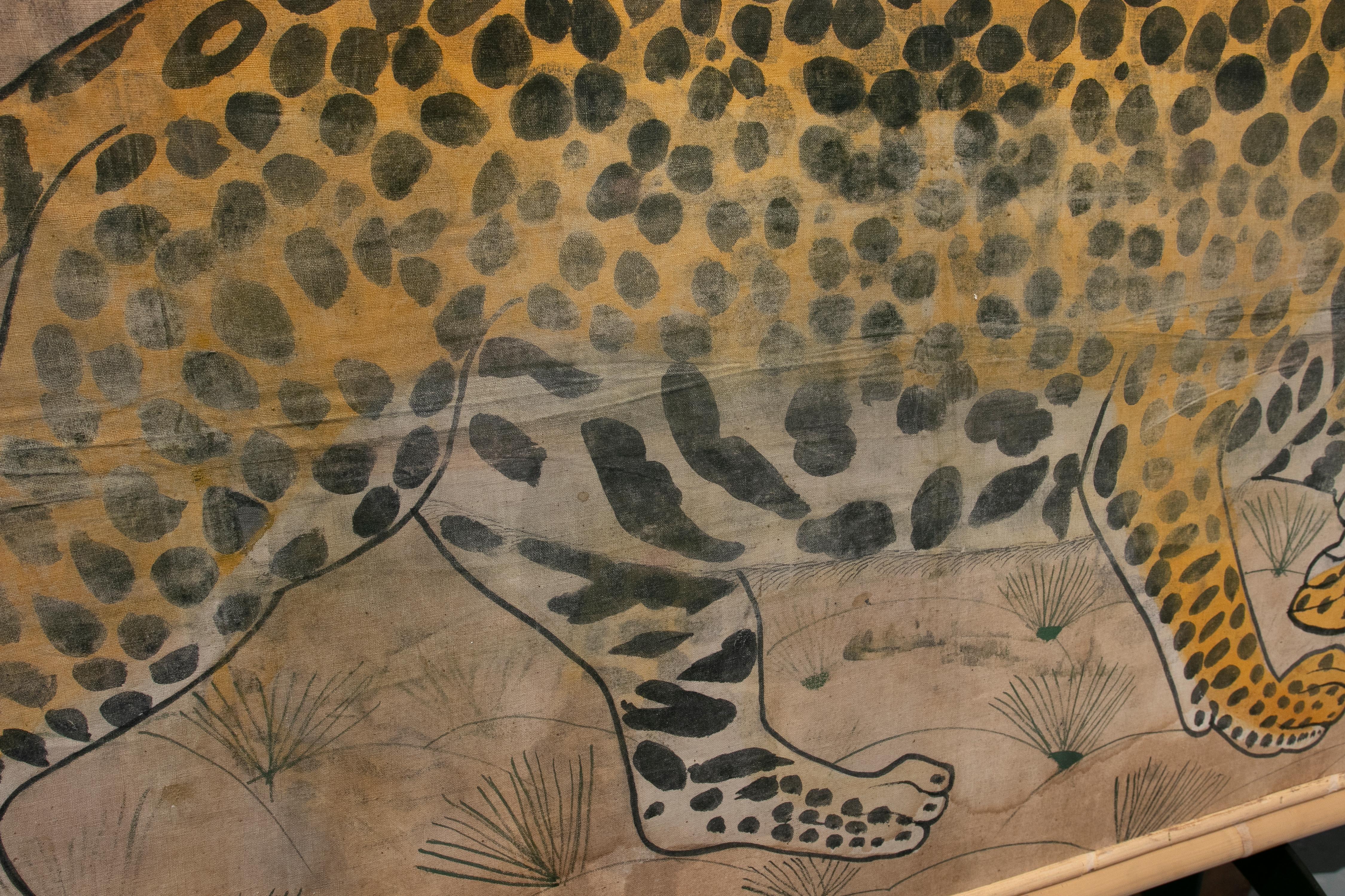 Painting on Fabric of a Leopard from Designer Jaime Parlade 3