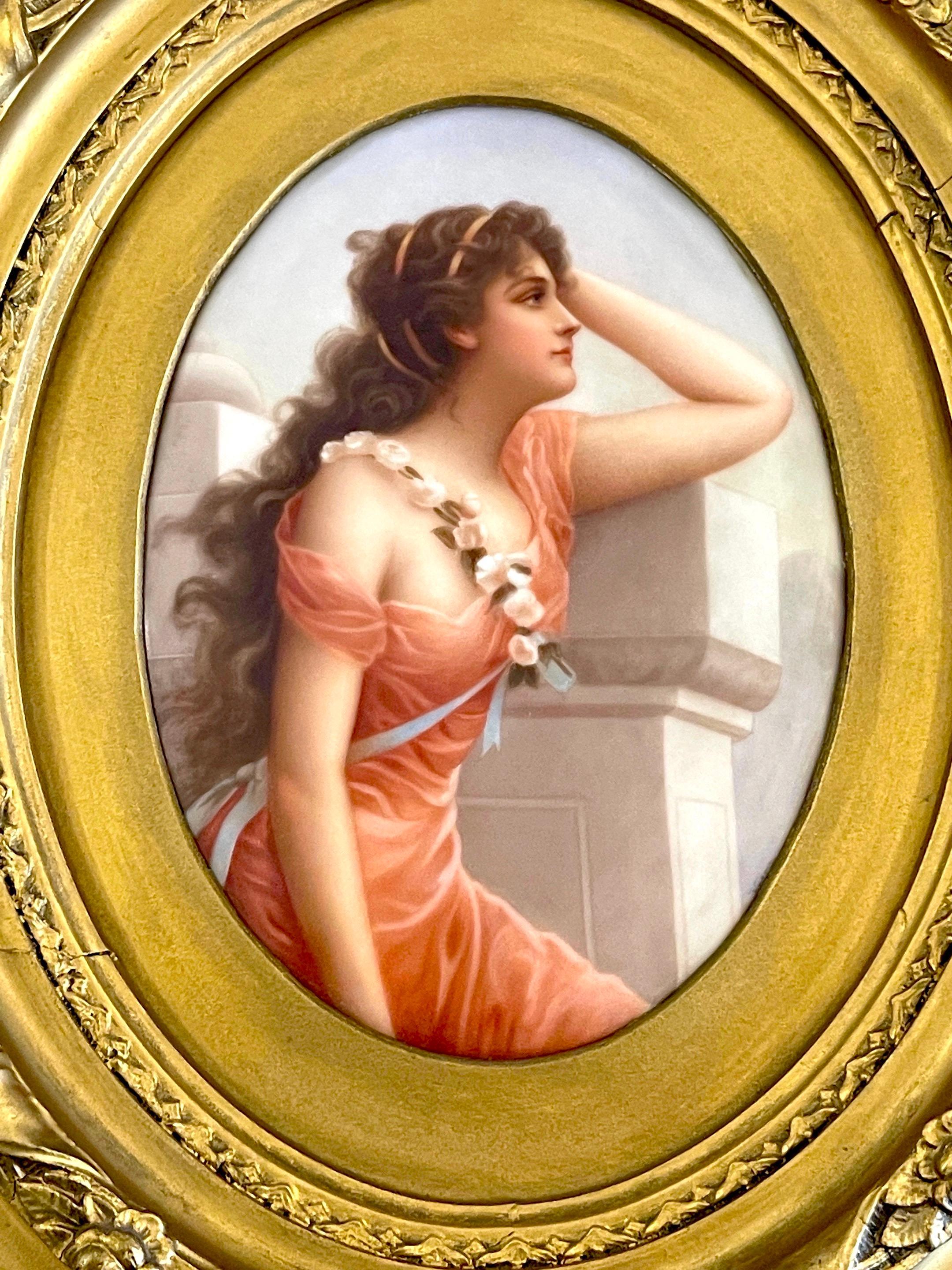 Belle Époque Dipinto su porcellana 