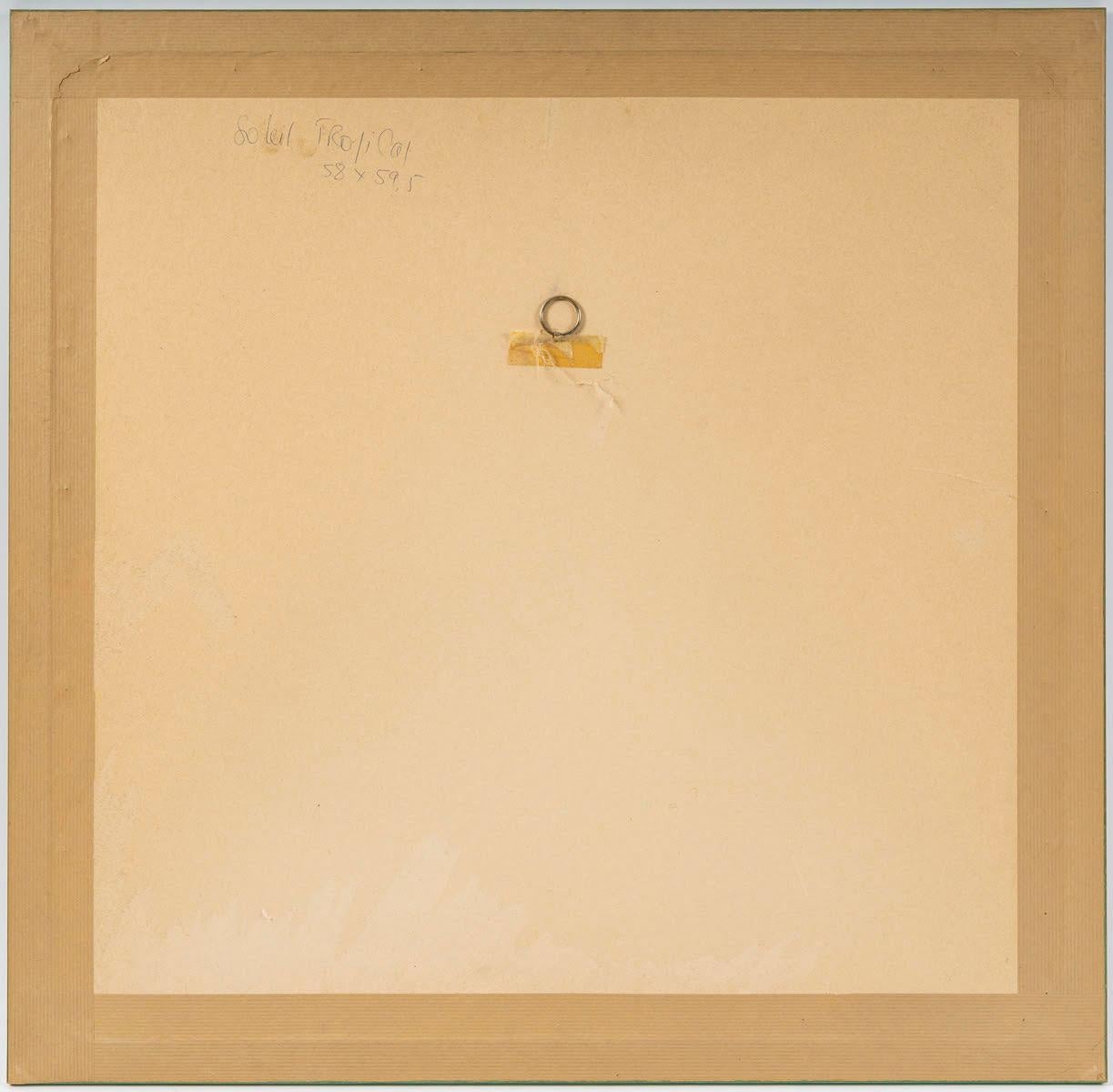 Painting on Silk with the Title of Tropical Sun, Nicely Framed, 20th Century. For Sale 3