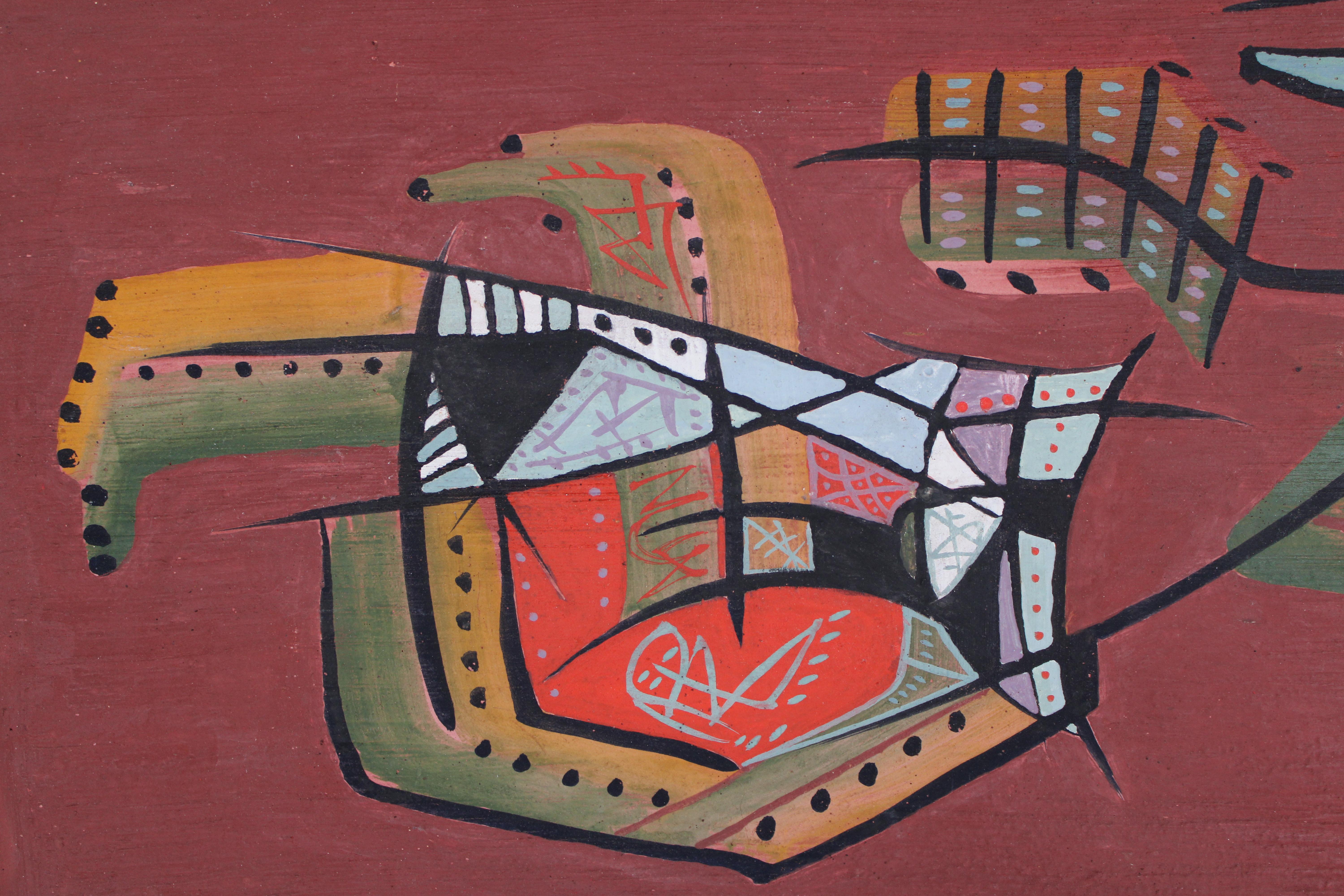 Painting on Wood by Wilder Bentley, 1959 For Sale 2