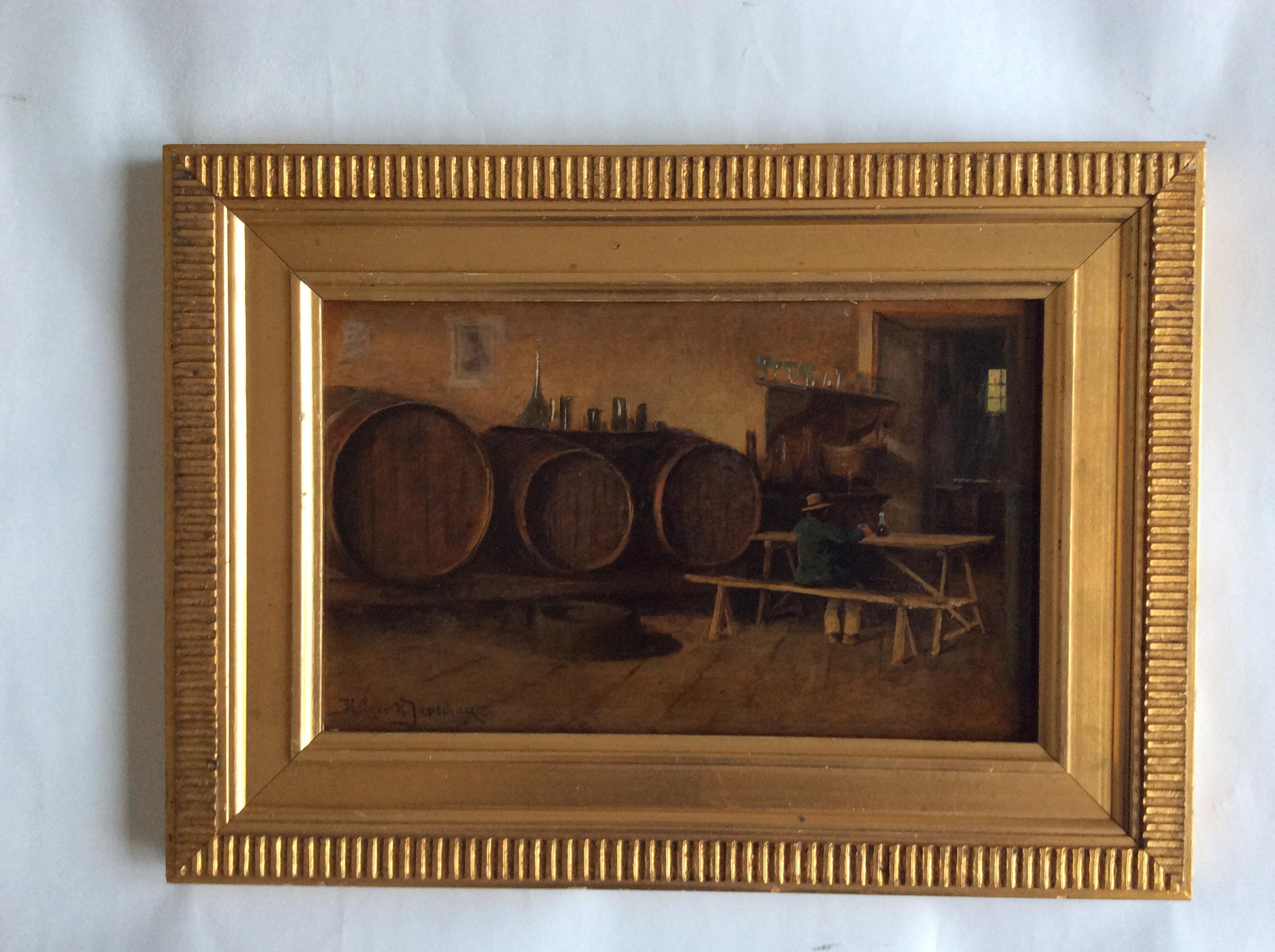 Painting on Wood Italian Wine Cellar In Good Condition For Sale In Lyngby, DK