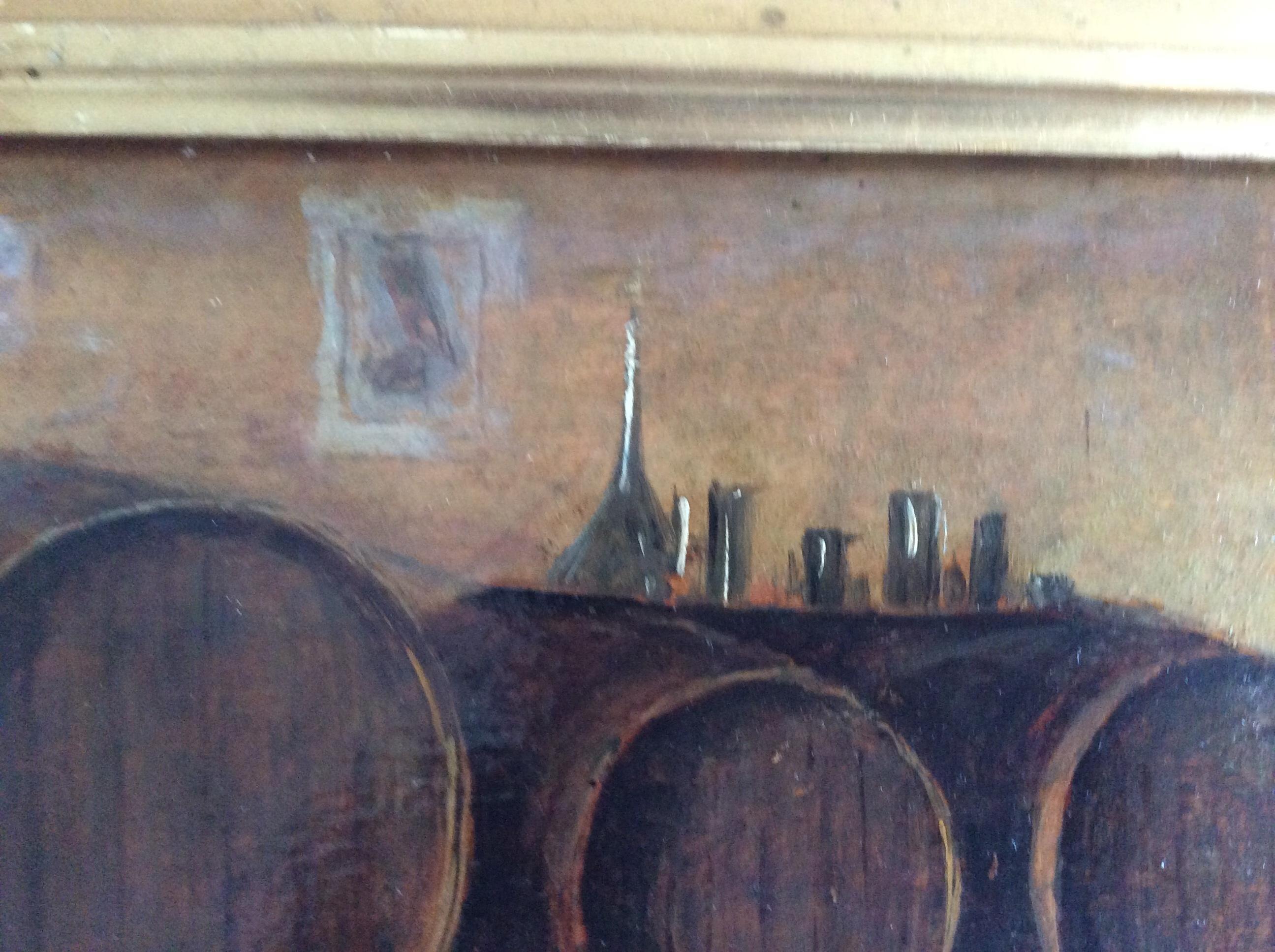 Late 19th Century Painting on Wood Italian Wine Cellar For Sale