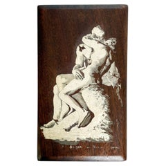 Peinture sur panneau de bois, Esquisse d'un sujet de Rodin, France, XXe siècle