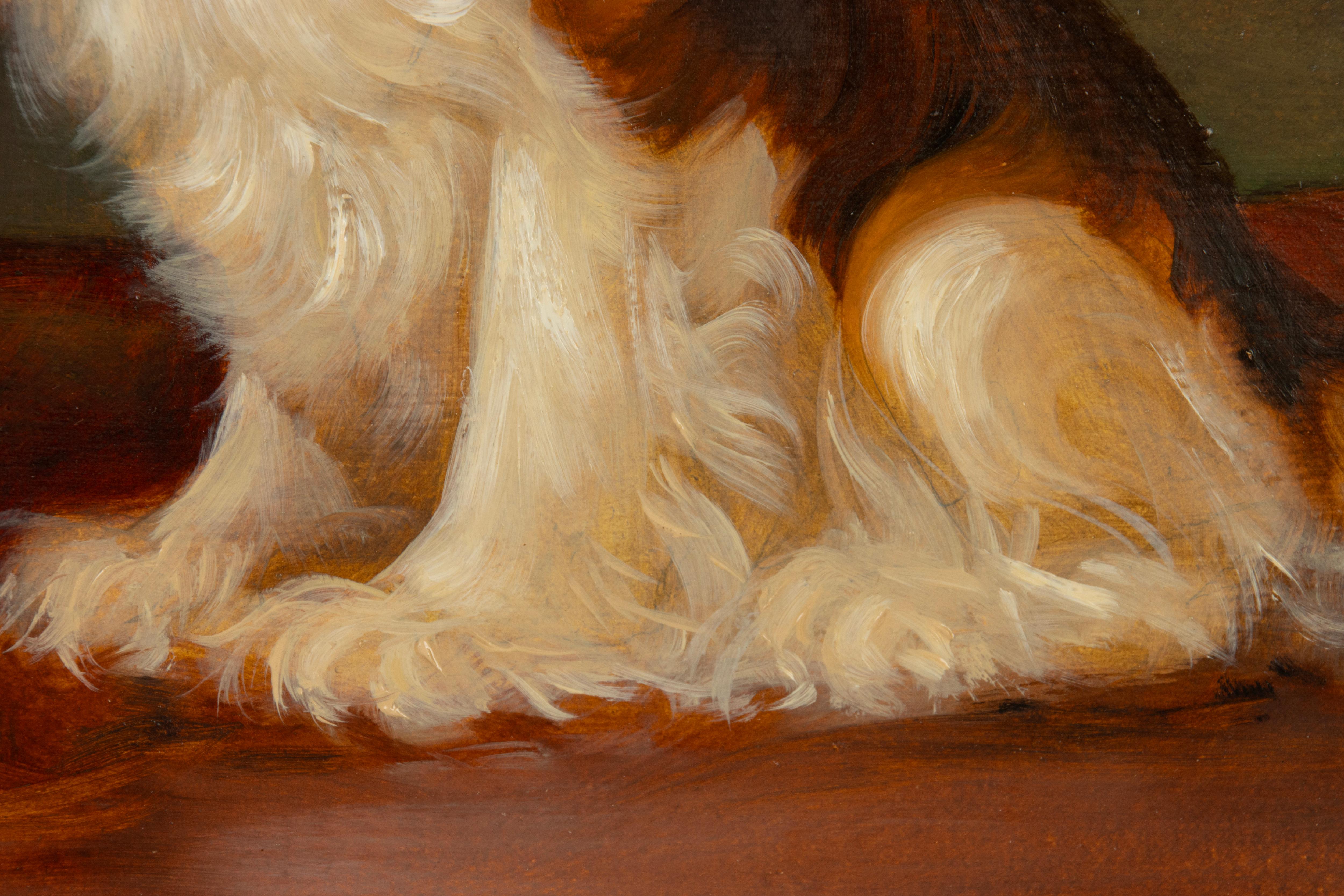 Painting - Portrait of 2 King Charles Spaniels - DETRIXHE Robert 5