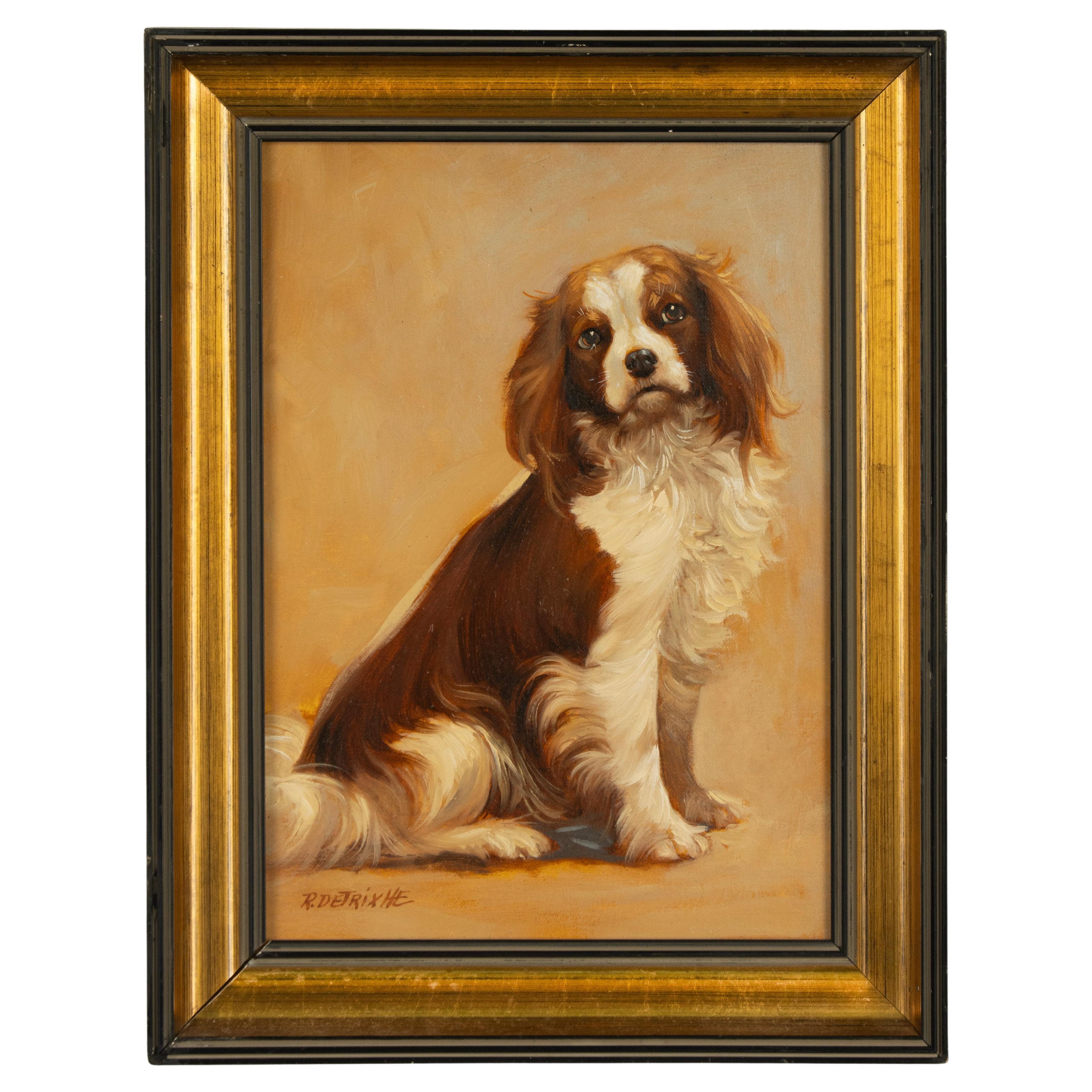 Painting - Portrait of a Cavalier King Charles Spaniel Dog - by Robert Detrixhe