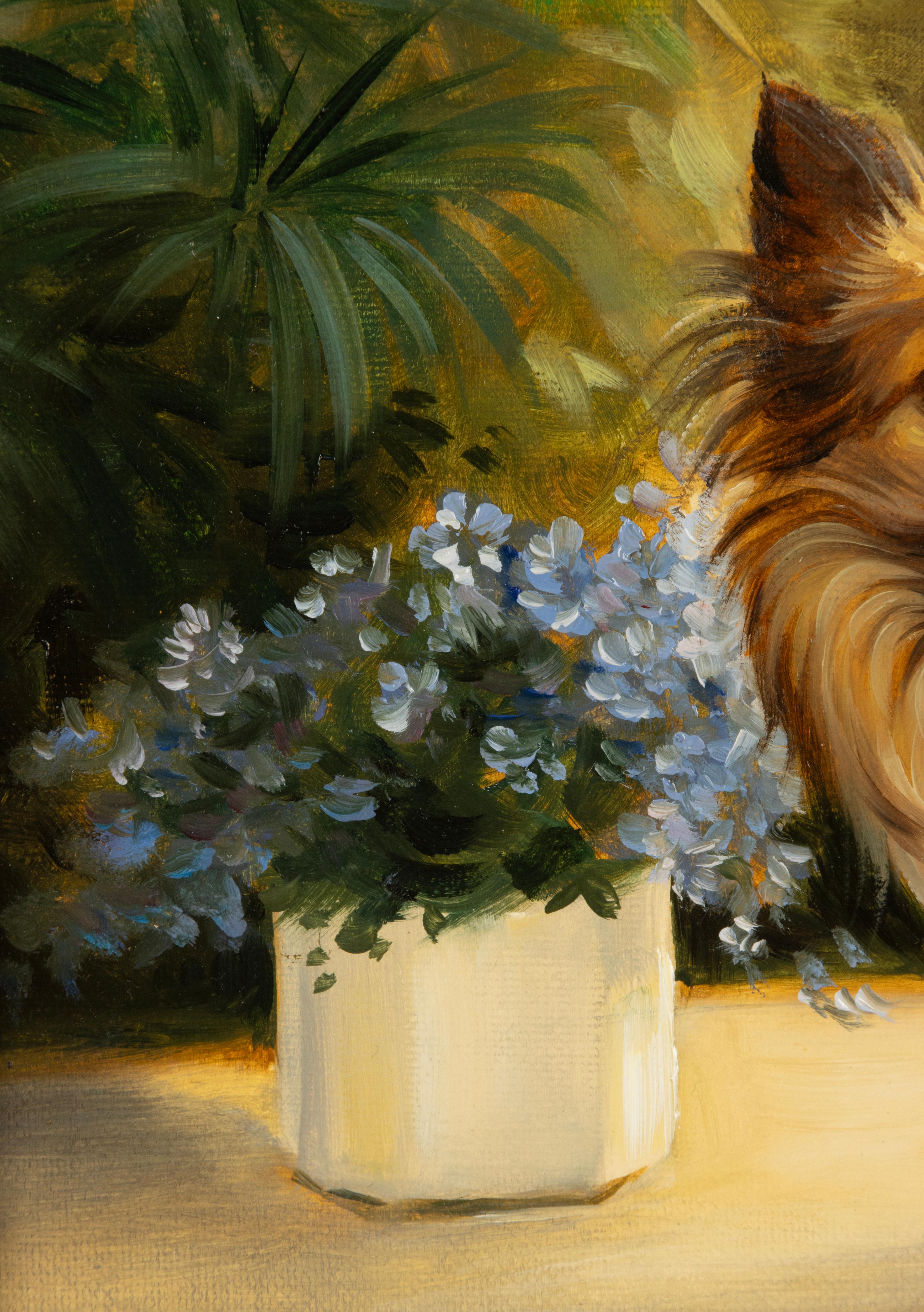 Pittura - Ritratto di un cane chihuahua - Di Robert Detrixhe In condizioni buone in vendita a Casteren, Noord-Brabant