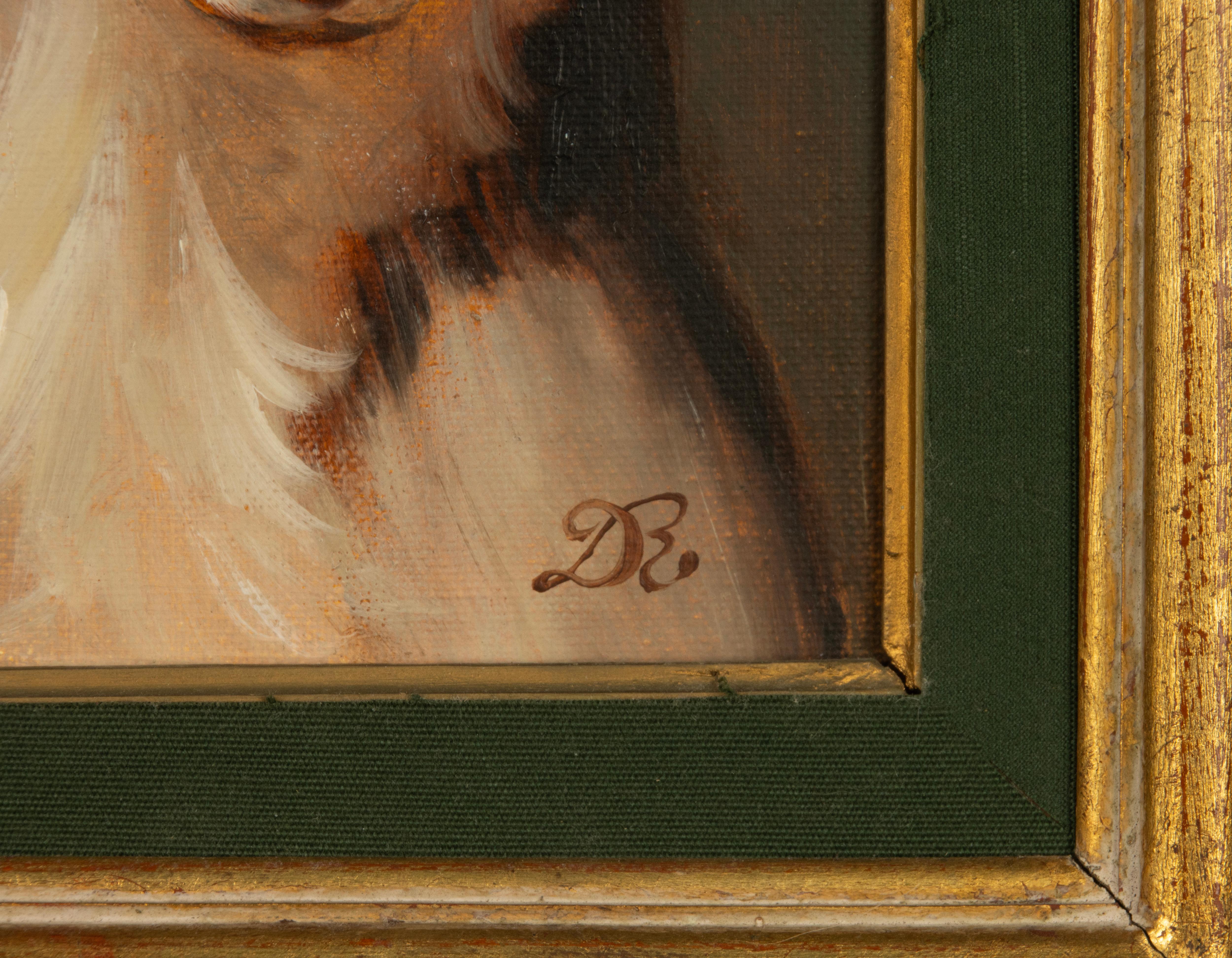 Belgian Painting - Portrait of a Collie Dog - by Robert Detrixhe For Sale