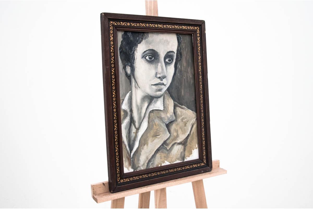 Dimensions:

Frame: height 52.5 cm / width 38 cm

The painting: height 42.5 cm / width 28 cm.