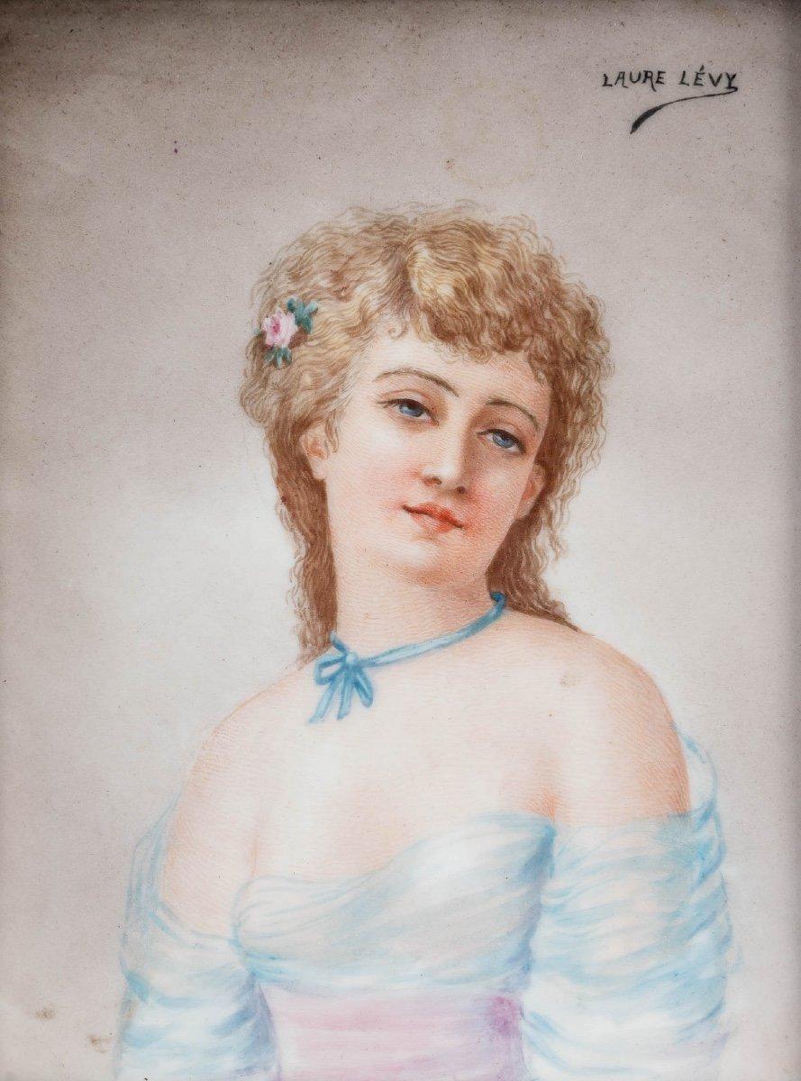 Painting Portrait On Porcelain Plate Laure Lévy End of XIXth century 1