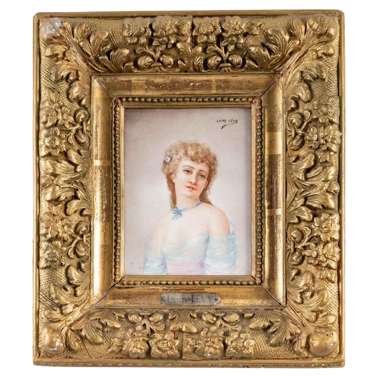 Painting Portrait On Porcelain Plate Laure Lévy End of XIXth century