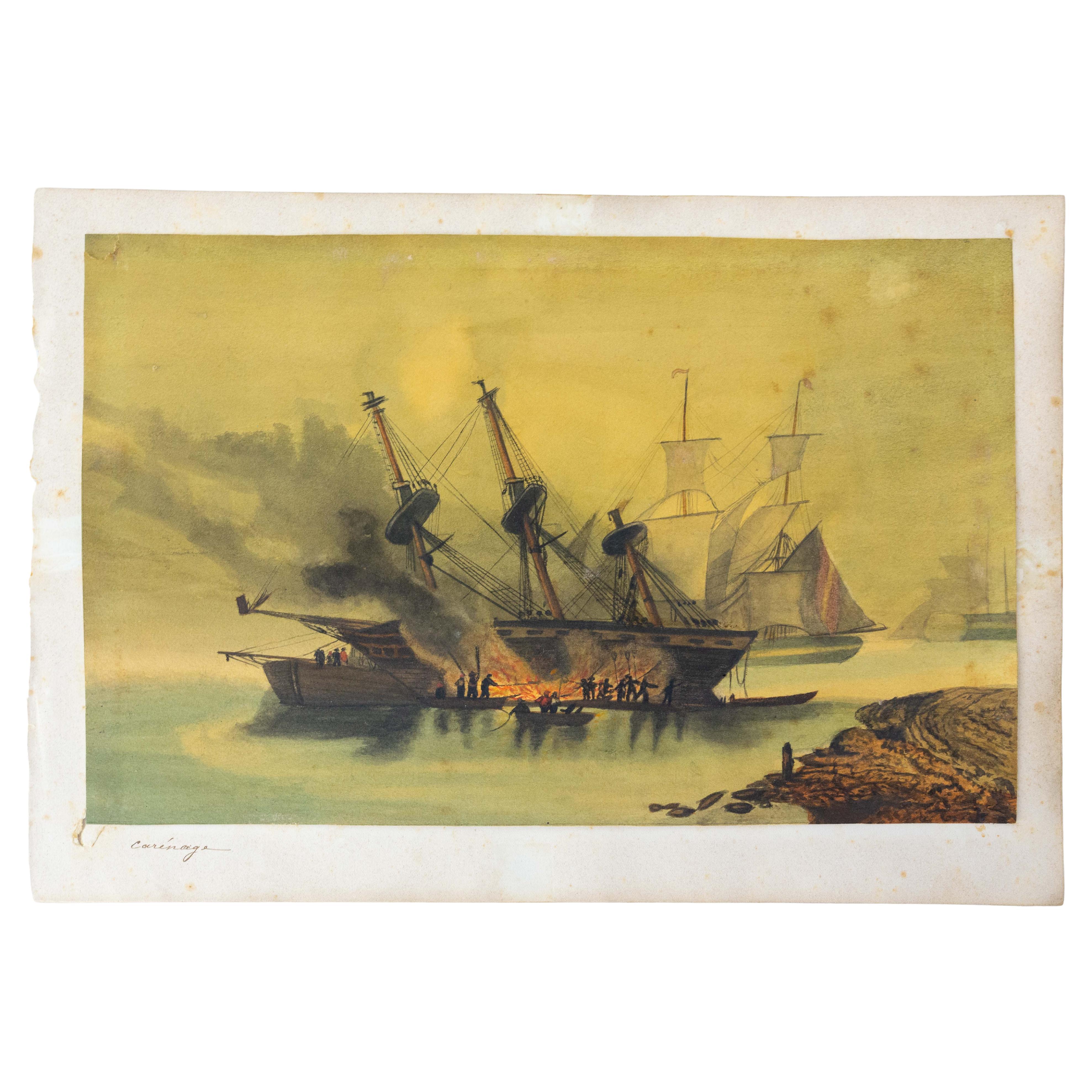 Painting Representing, French, 19th Century For Sale