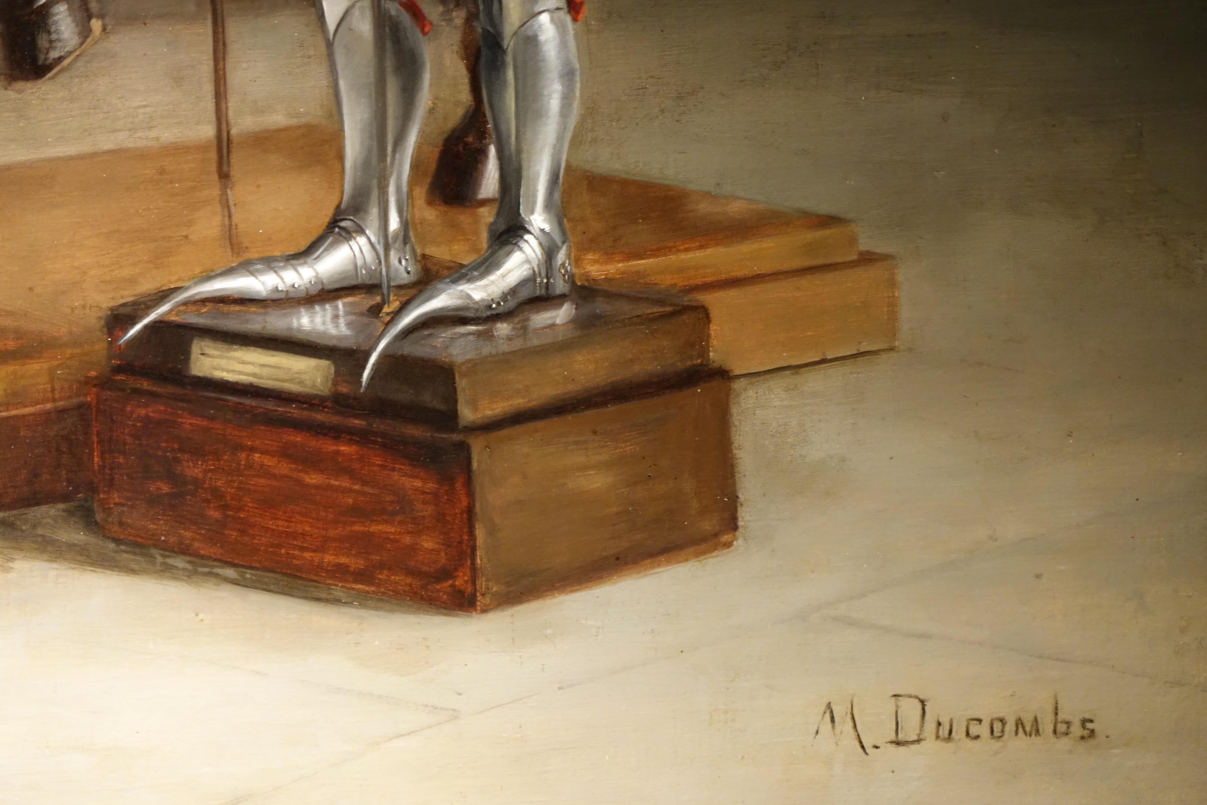 19th Century Painting Representing Three Armors Signed M. Ducombs, circa 1880