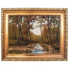 Painting "River flowing through the forest"