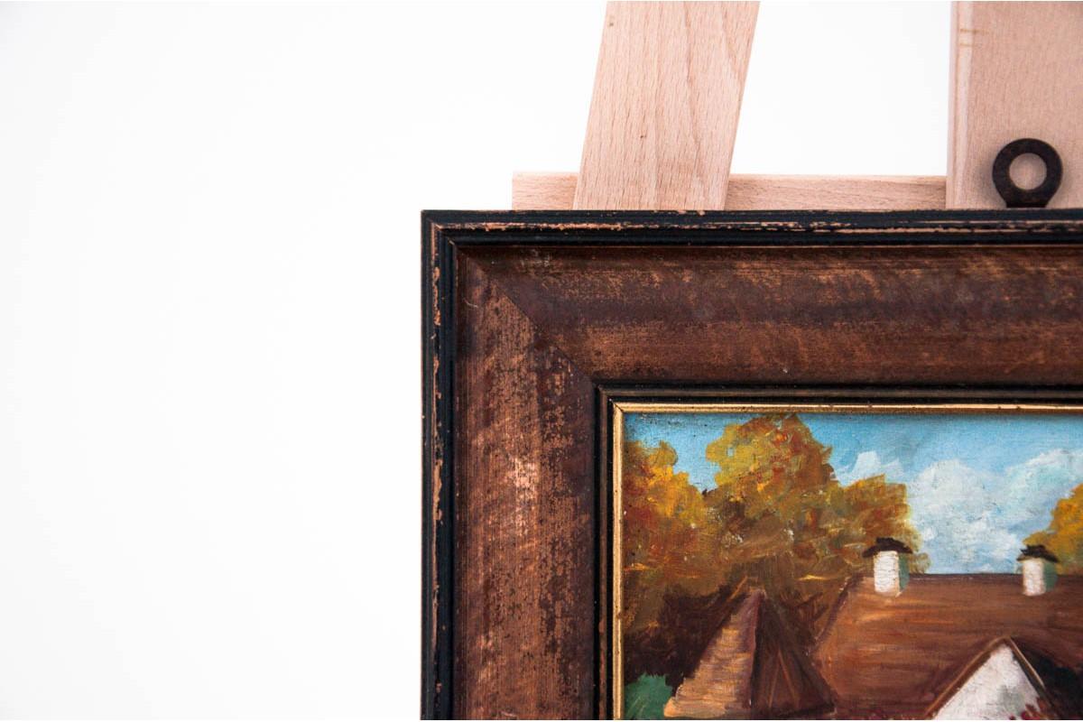 Dimensions:

Frame: height 26 cm / width 33 cm

Painting: height 15 cm / width 22 cm.