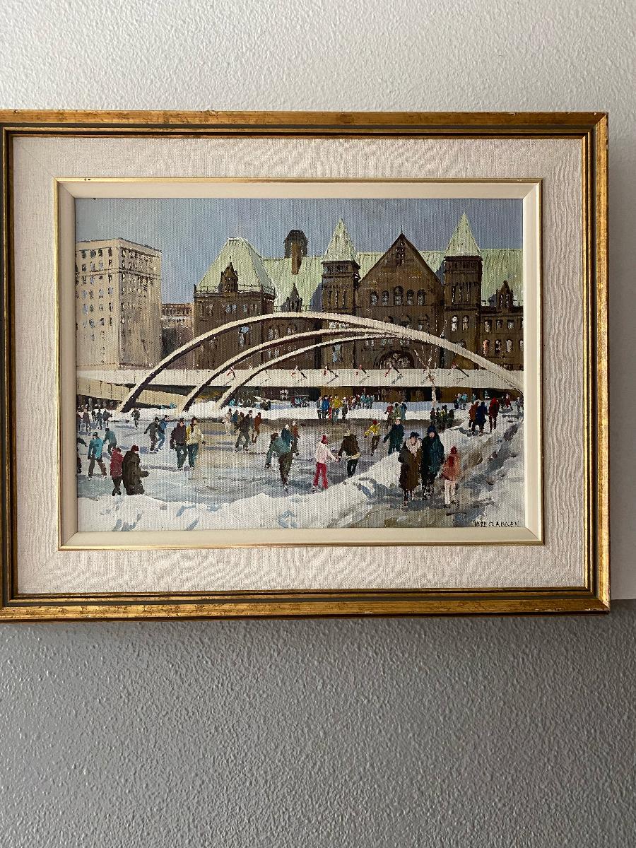Pintura 'Skaters Toronto' de Inge Claussen Romántico en venta