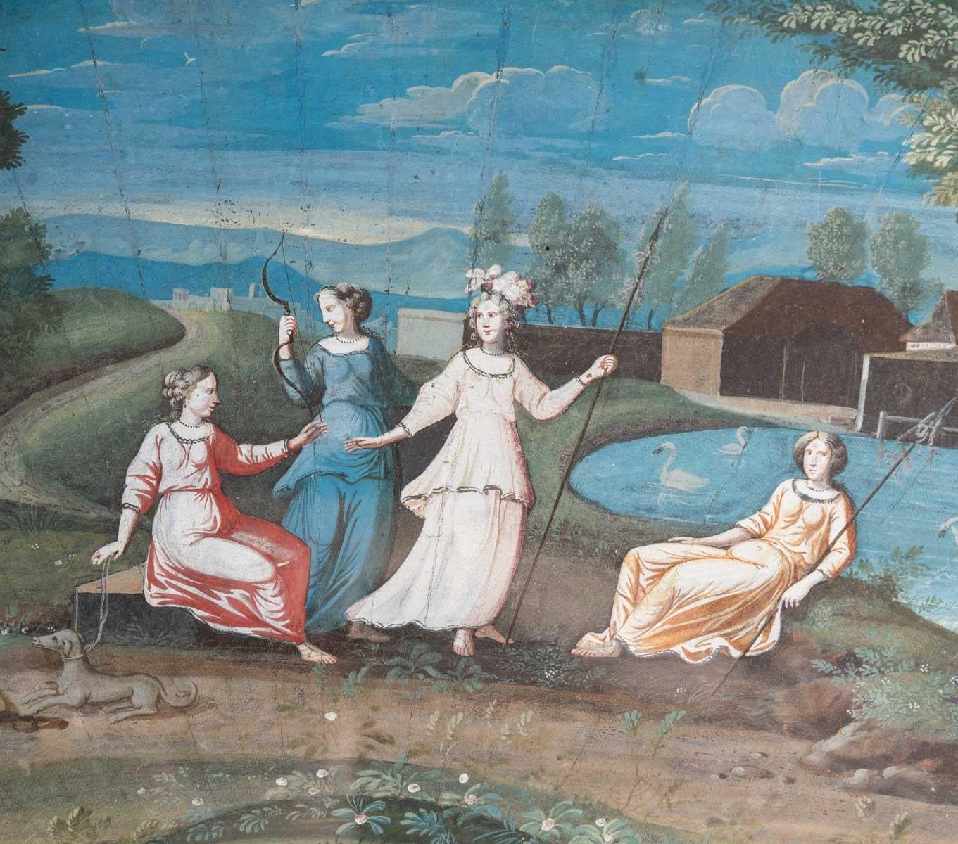 Gemäldeskizze – Fächerprojekt – inspiriert von Militärs von 1789 – XVIII.  (Louis XVI.) im Angebot