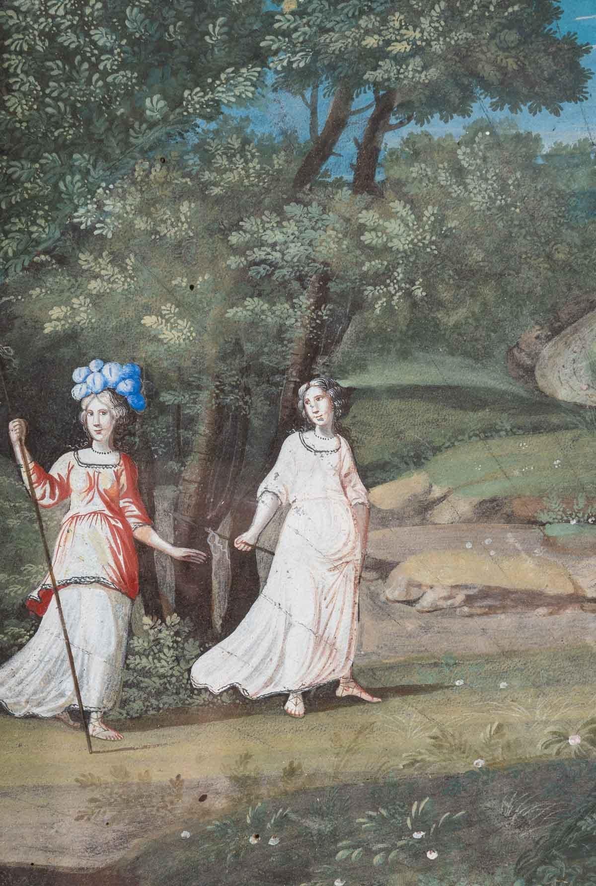 Gemäldeskizze – Fächerprojekt – inspiriert von Militärs von 1789 – XVIII.  (Französisch) im Angebot