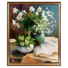 Dipinto "Natura morta, fiori primaverili", Lettonia (URSS) di Dobraja Inta, 1978