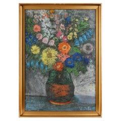 Painting "Still Life With Flowers", Latvia By Irbe Voldemars, 1930s