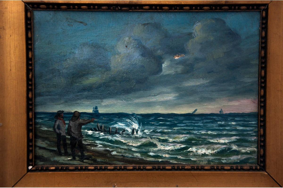 Gemälde „Talk of Fishermen“, Öl auf Leinwand. (Sonstiges) im Angebot