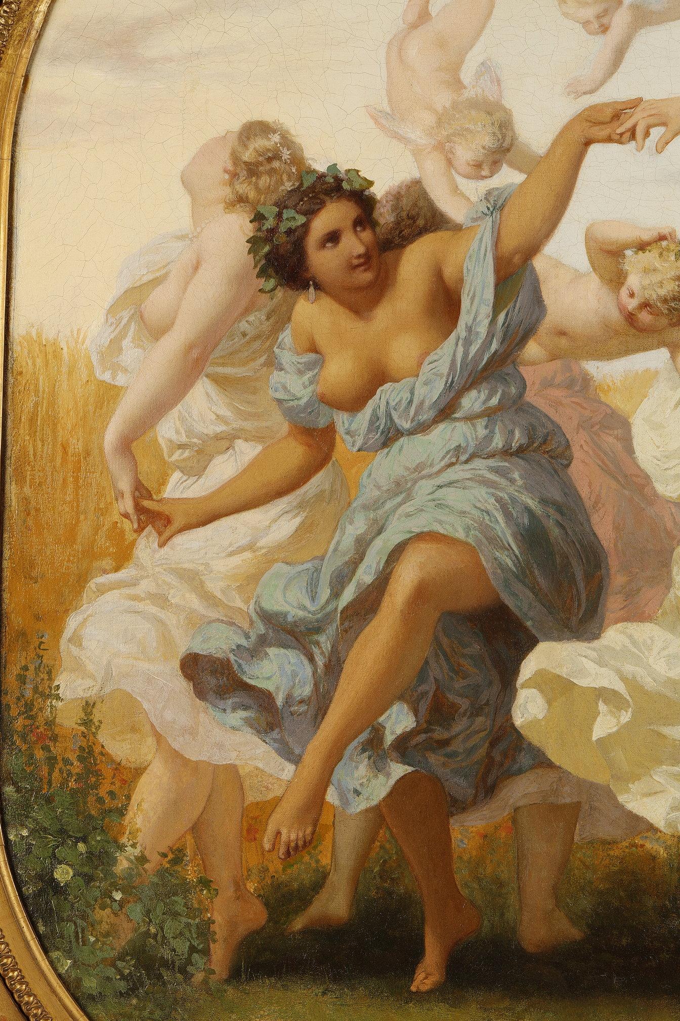 Peinture « The Round of the Nymphs » (Le rond des nymphes), signée Henry Picou, France, vers 1870 Bon état - En vente à PARIS, FR